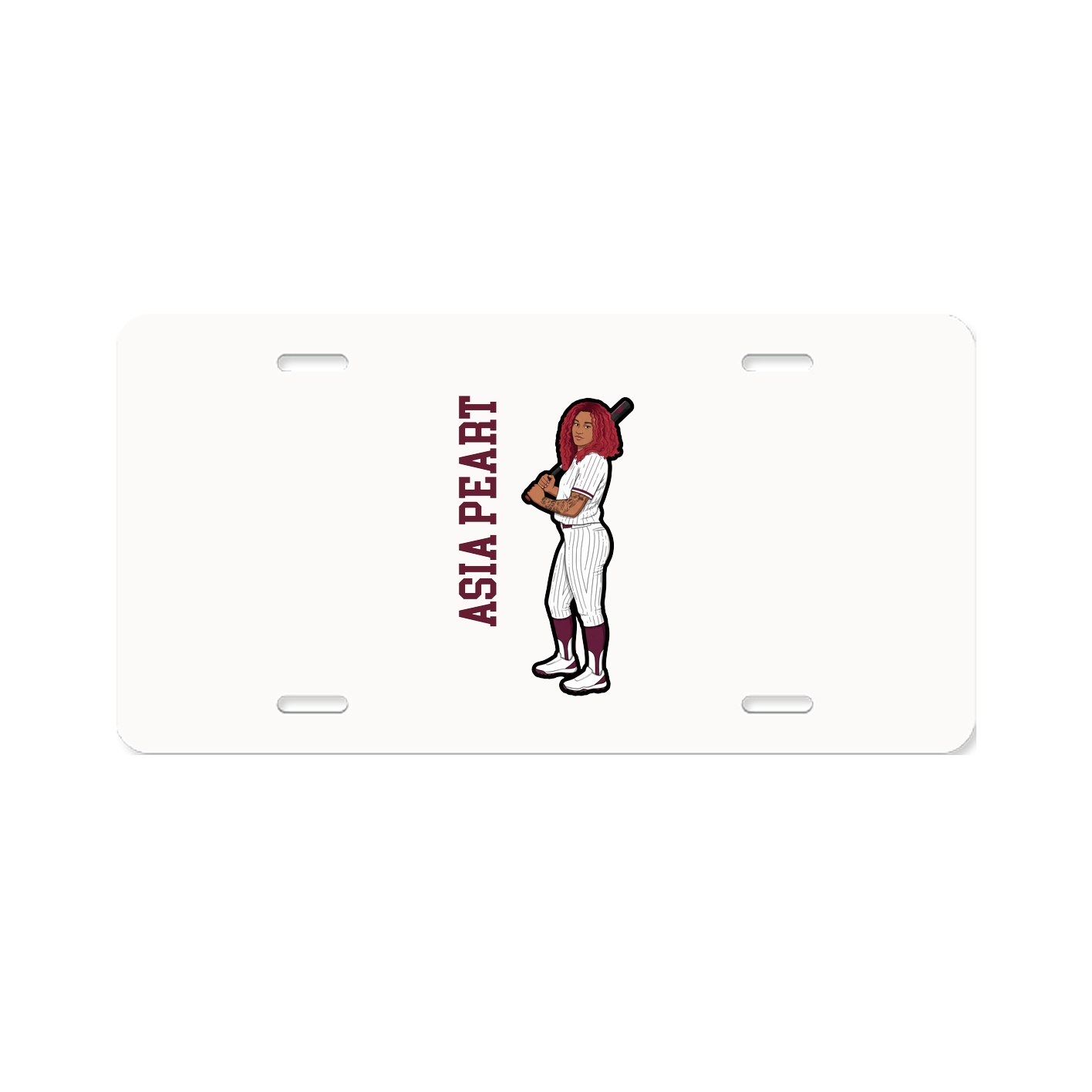 License Plate — Name Vertical in Classic