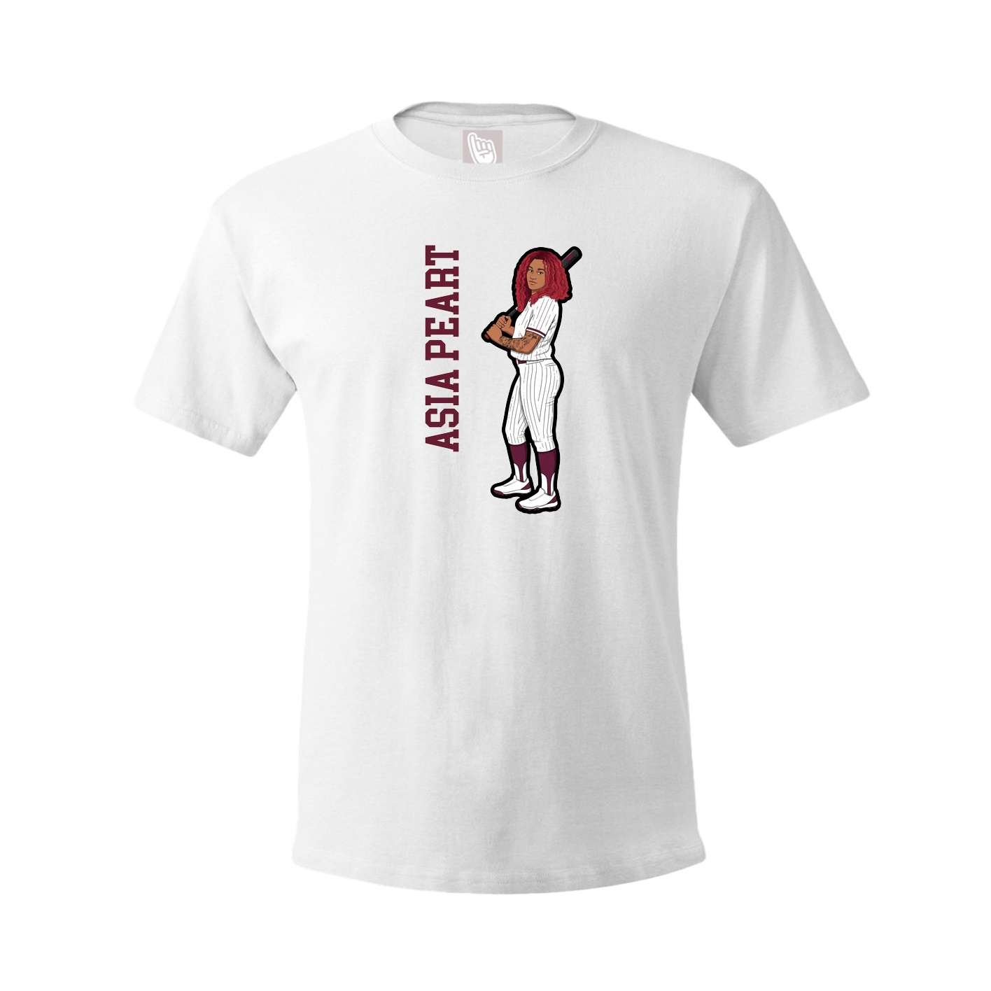 Youth Tee — Name Vertical in White
