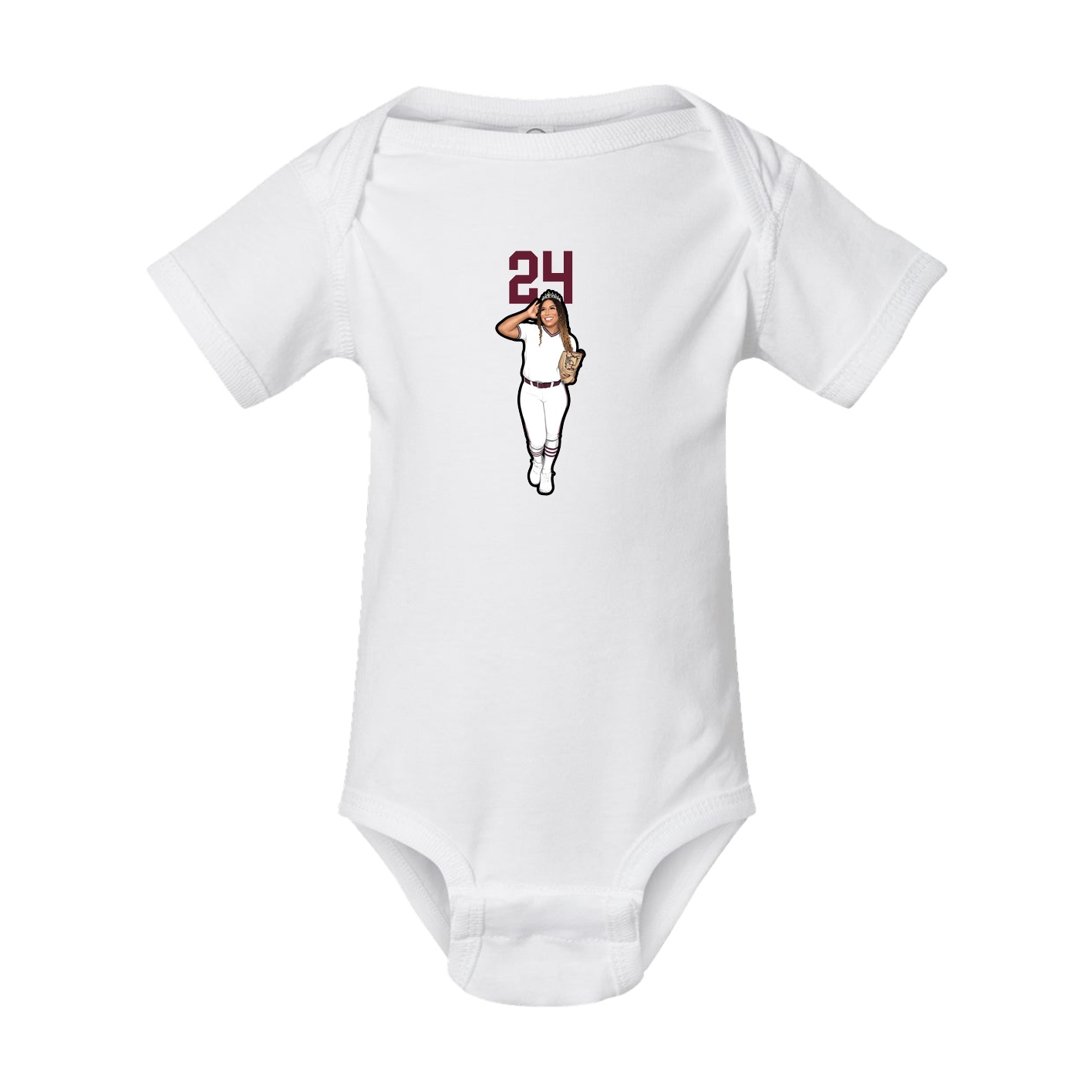 Baby Onesie — Number Top in White