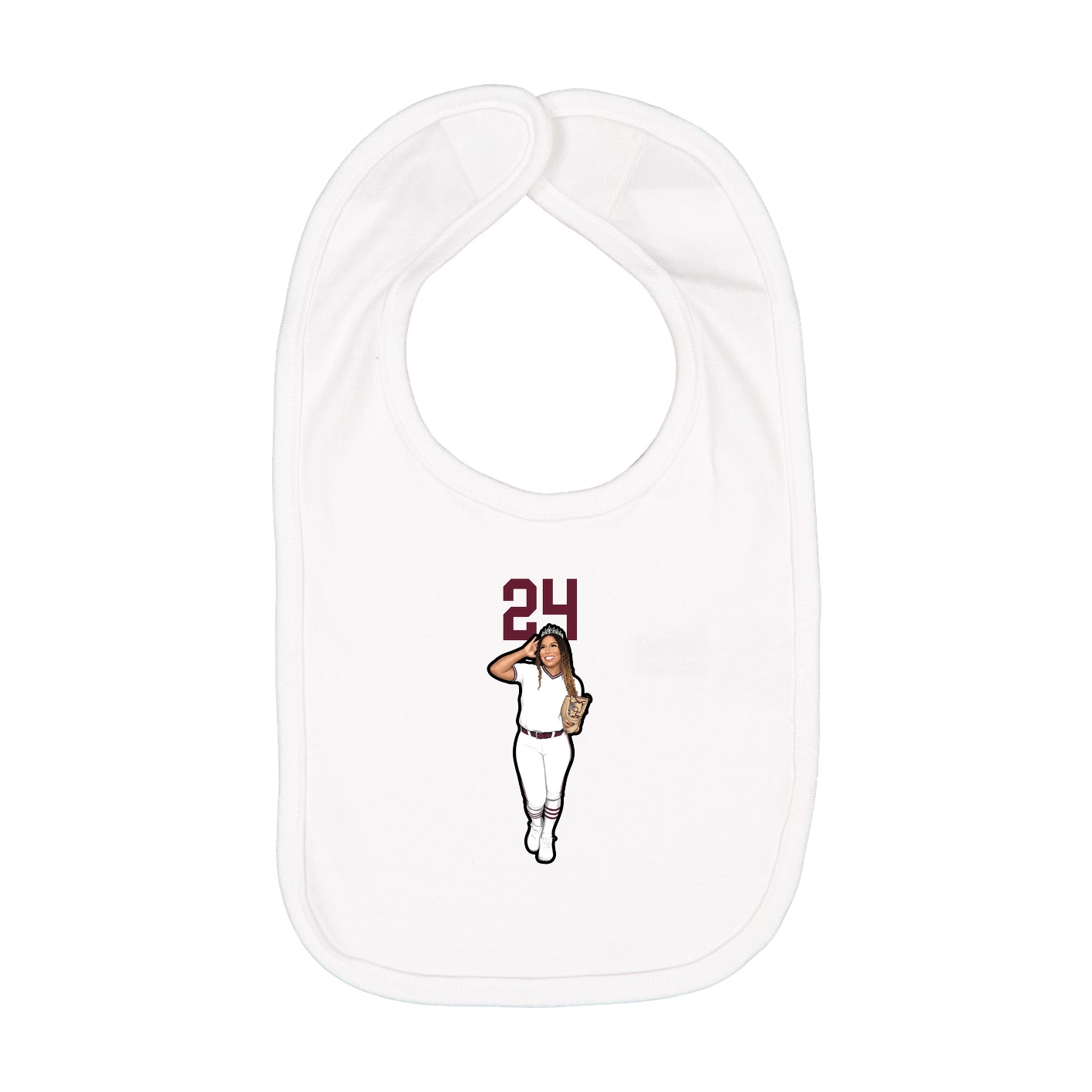 Infant Bib — Number Top in White