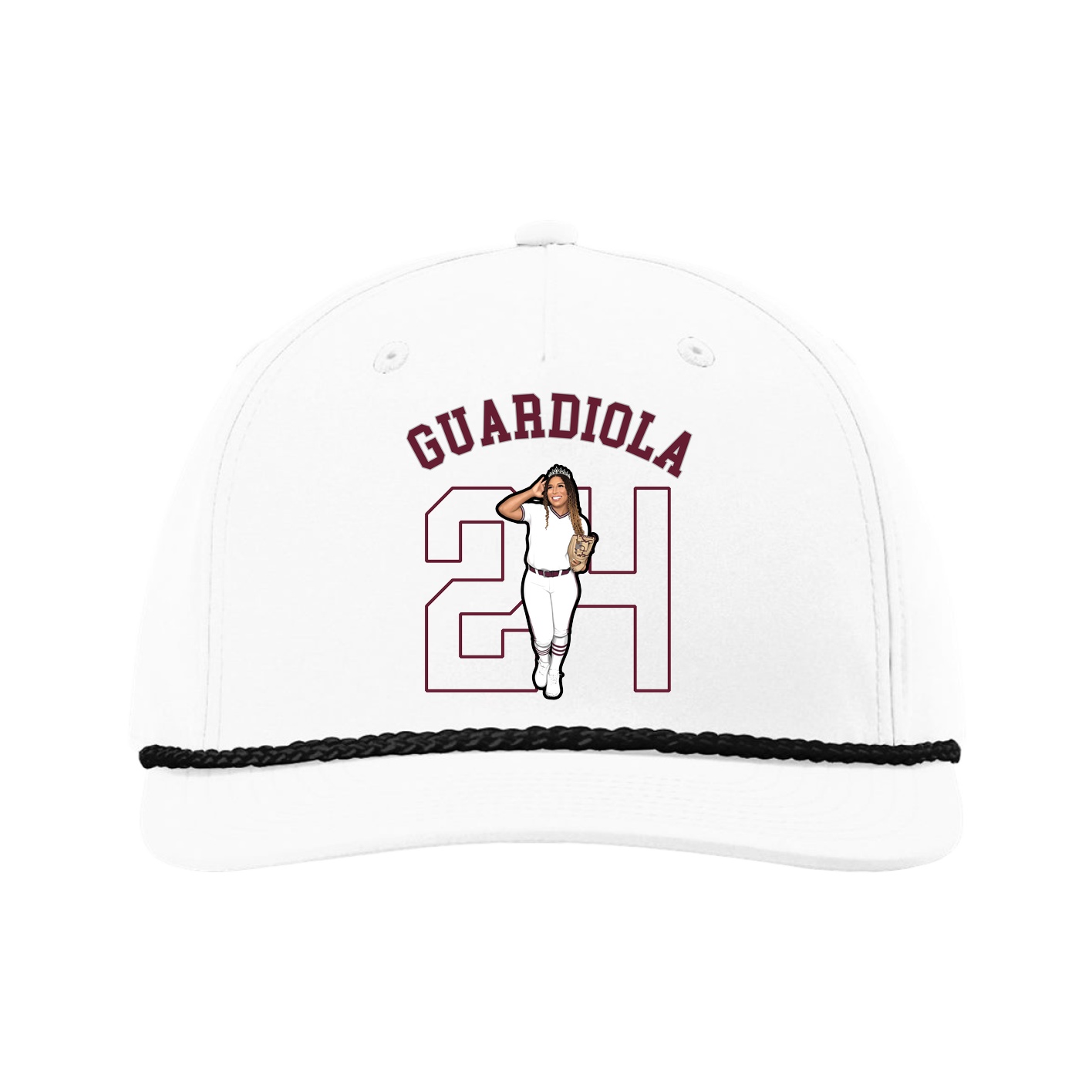 Five-Panel Classic Rope Cap — Shirsey Arch in White