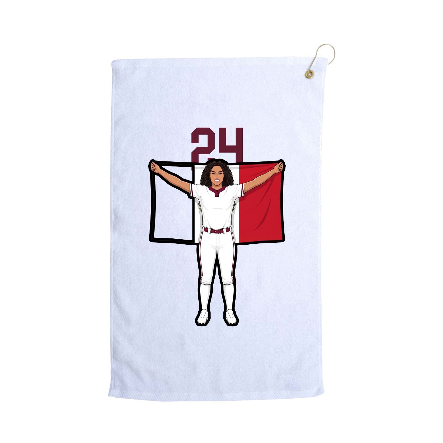 Golf Towel — Number Top in White