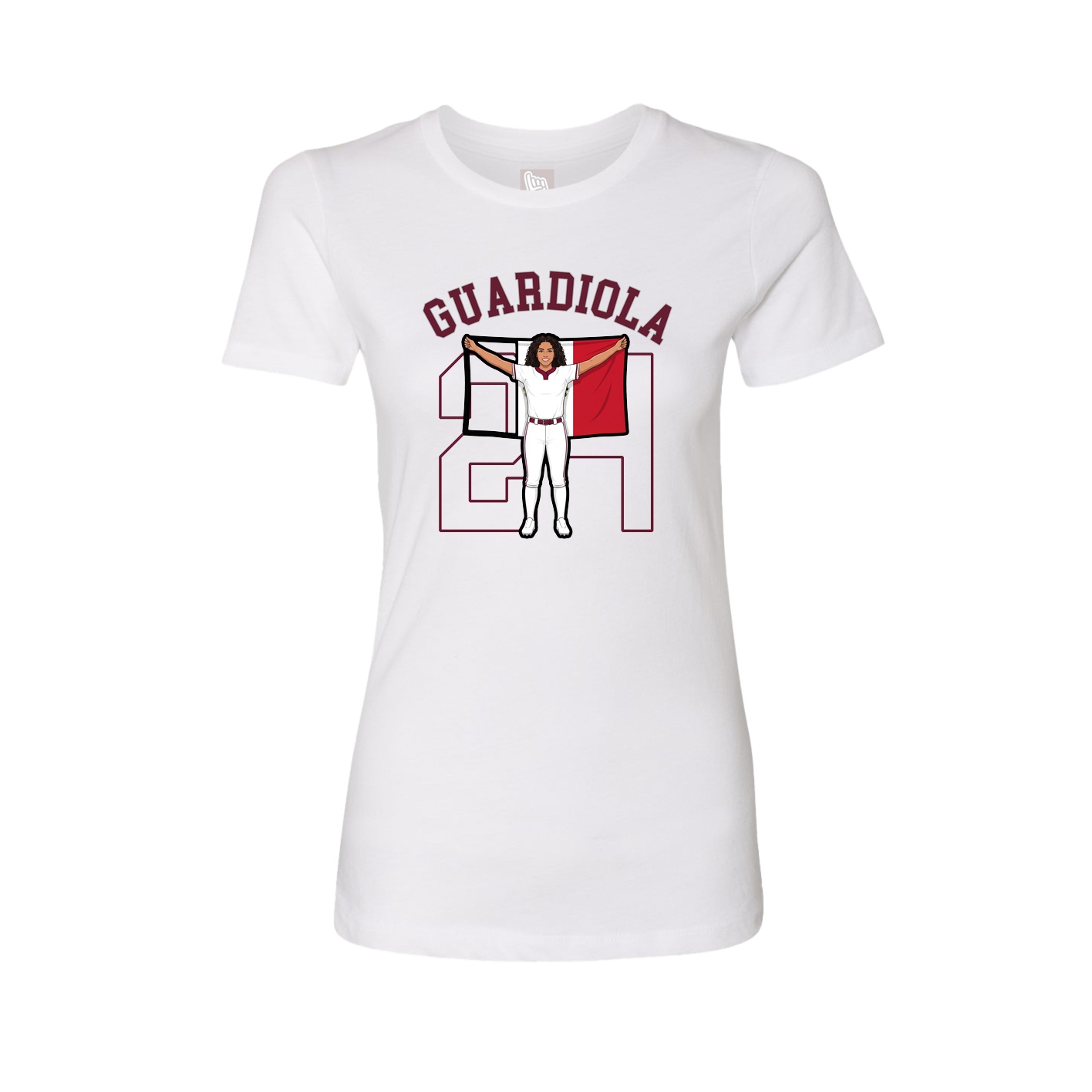 Fitted Women's Tee — Shirsey Arch in White