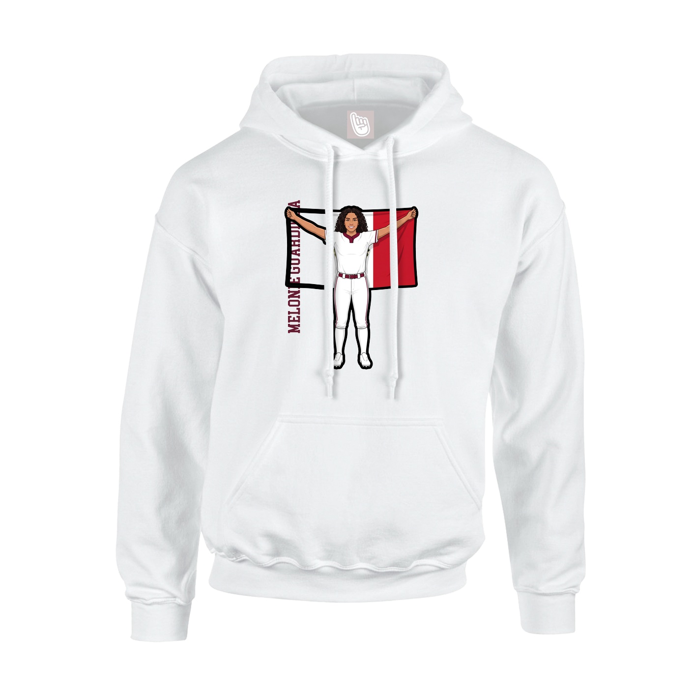 Hoodie — Name Vertical in White