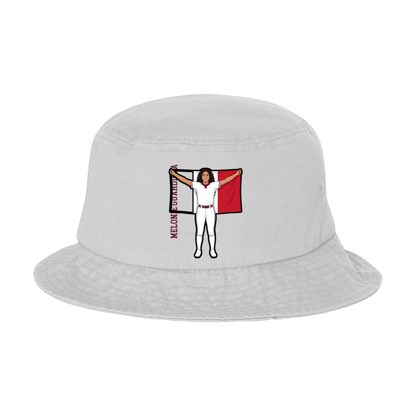 Bucket Cap — Name Vertical in White