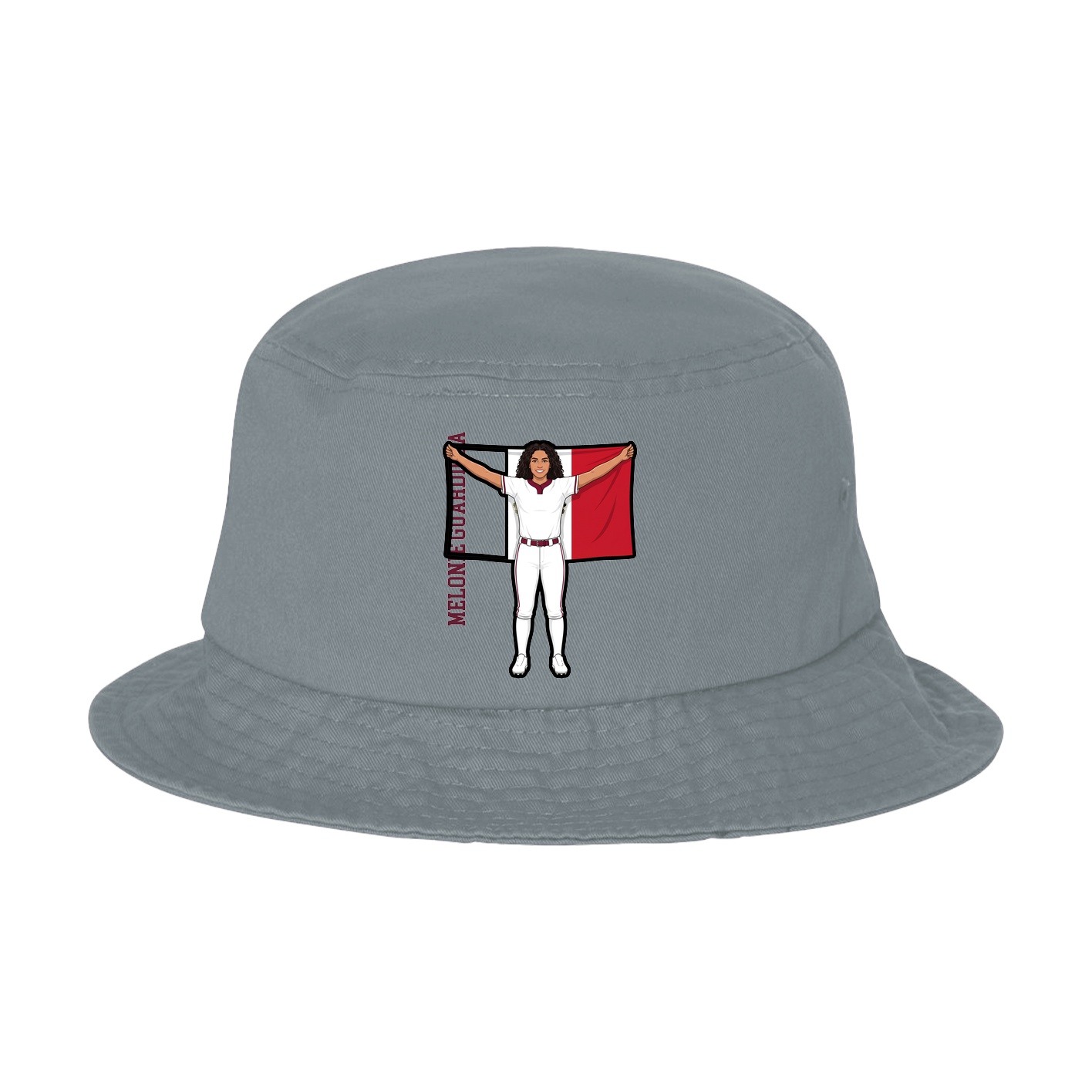 Bucket Cap — Name Vertical in Grey