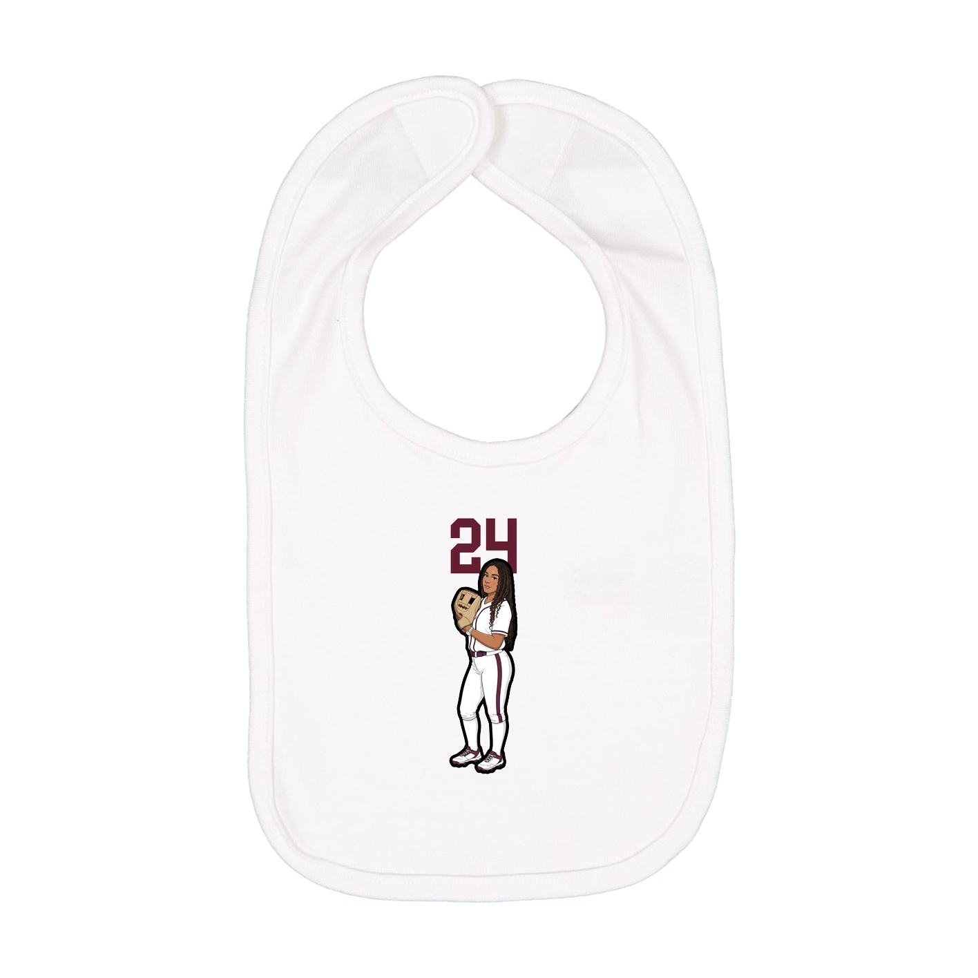 Infant Bib — Number Top in White