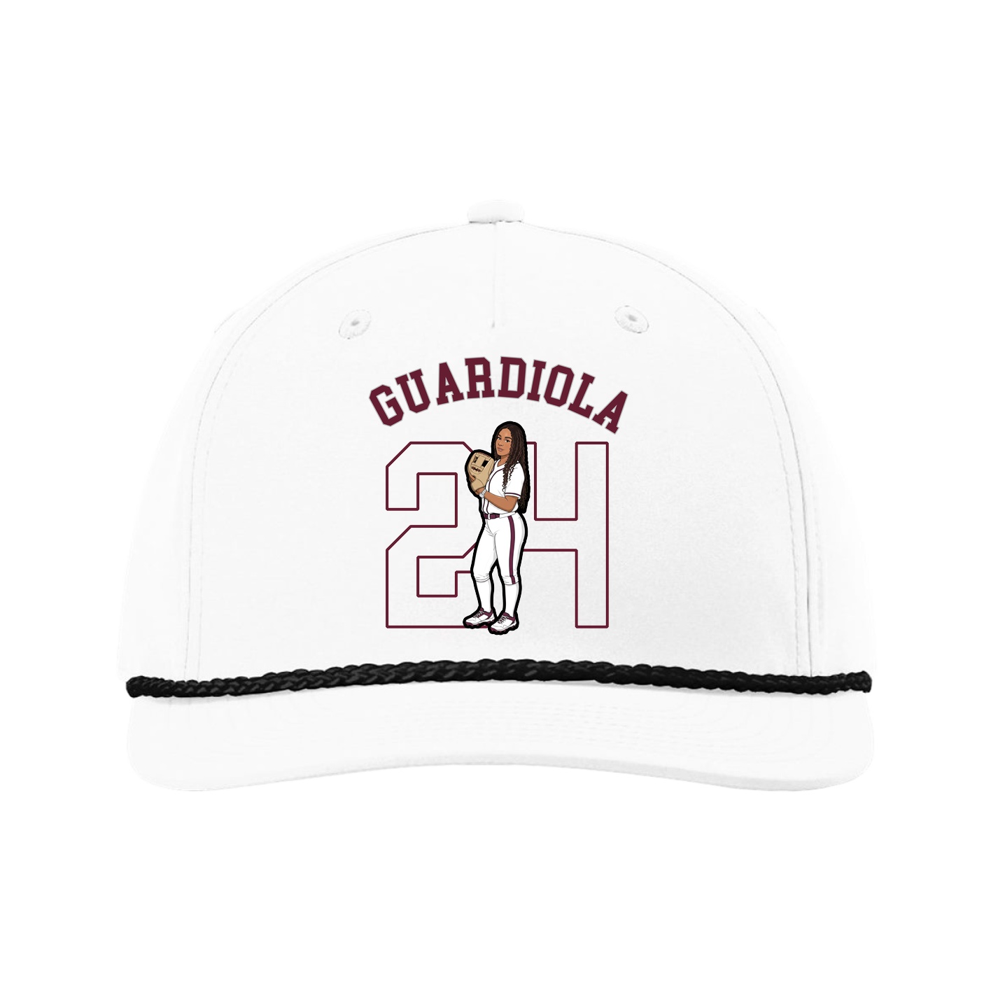 Five-Panel Classic Rope Cap — Shirsey Arch in White