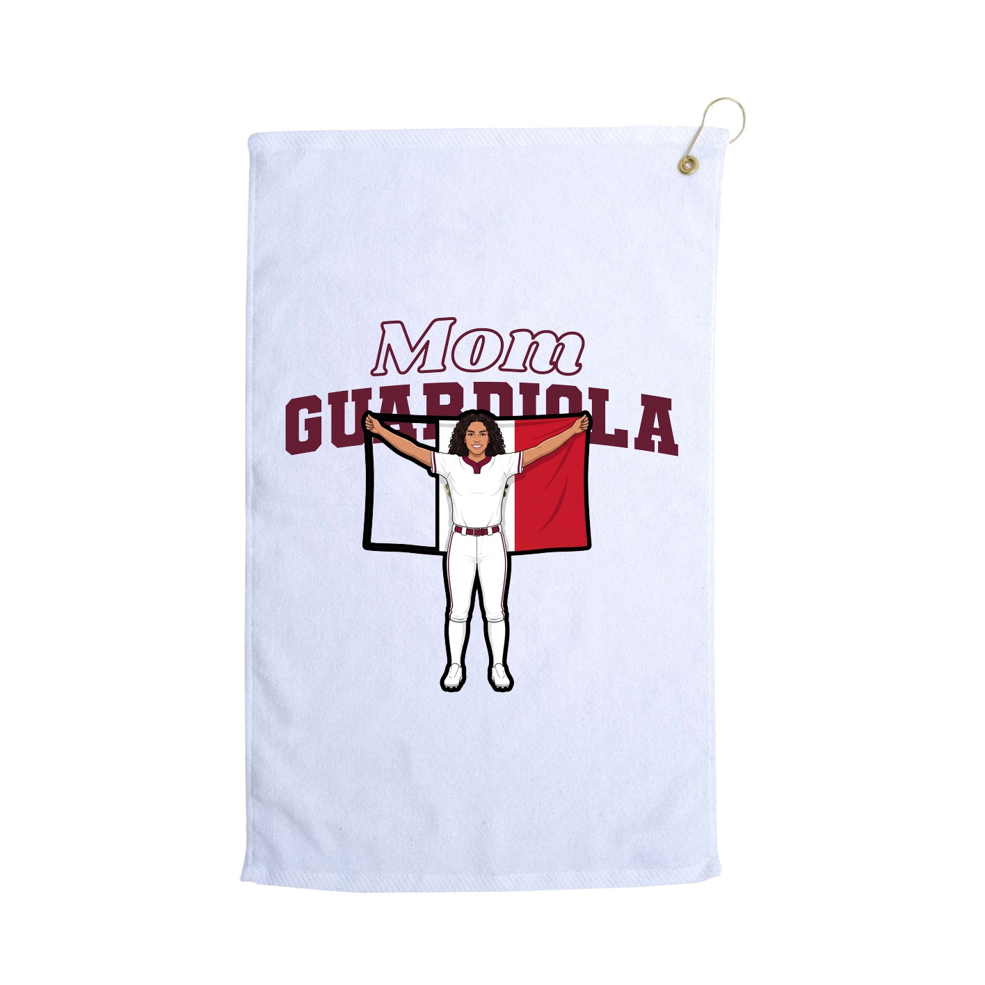 Golf Towel — Mothers Day Block in White