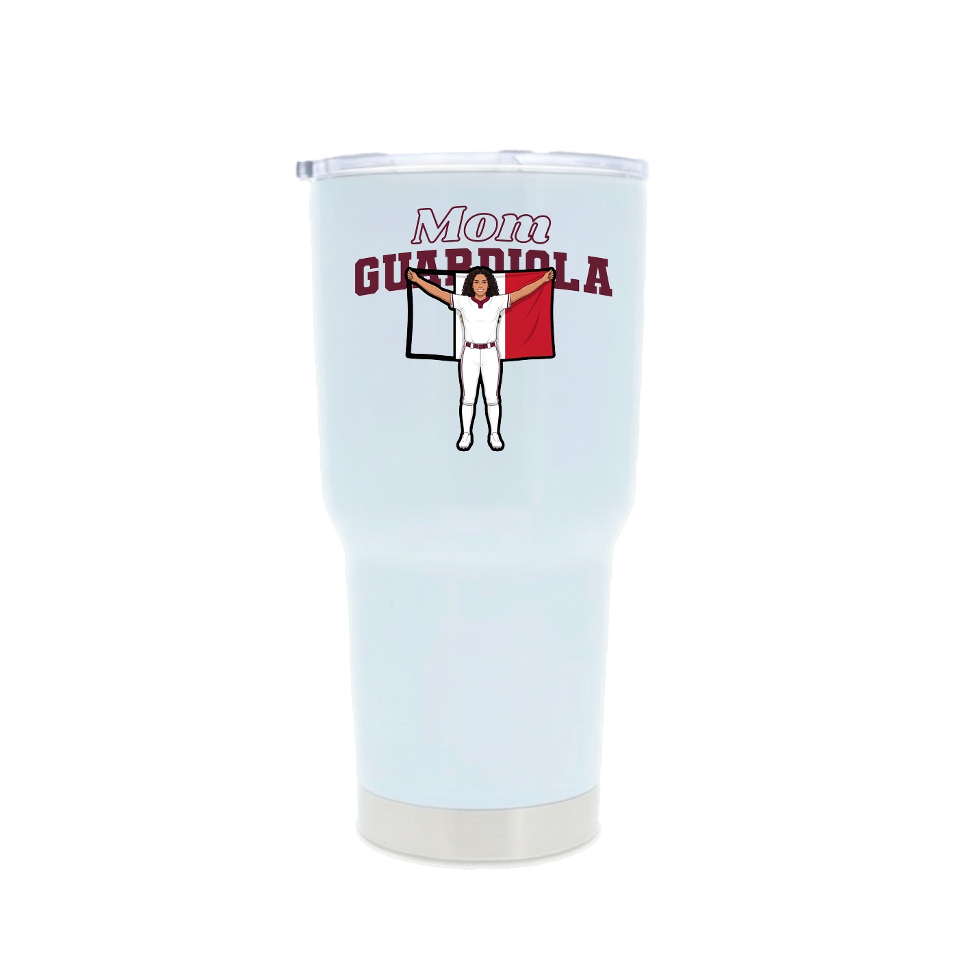 30oz Stainless Steel Tumbler — Mothers Day Block in White