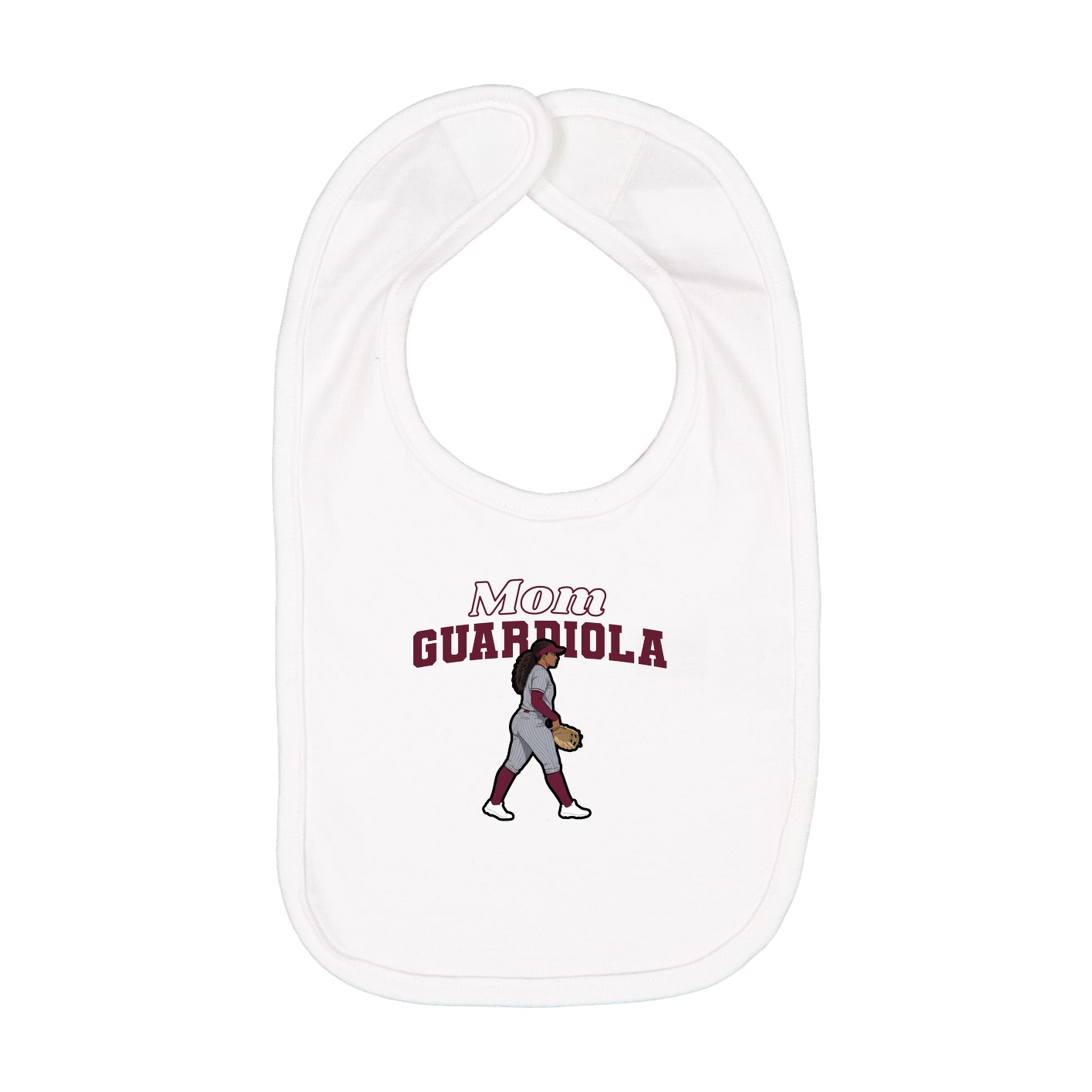 Infant Bib — Mothers Day Block in White