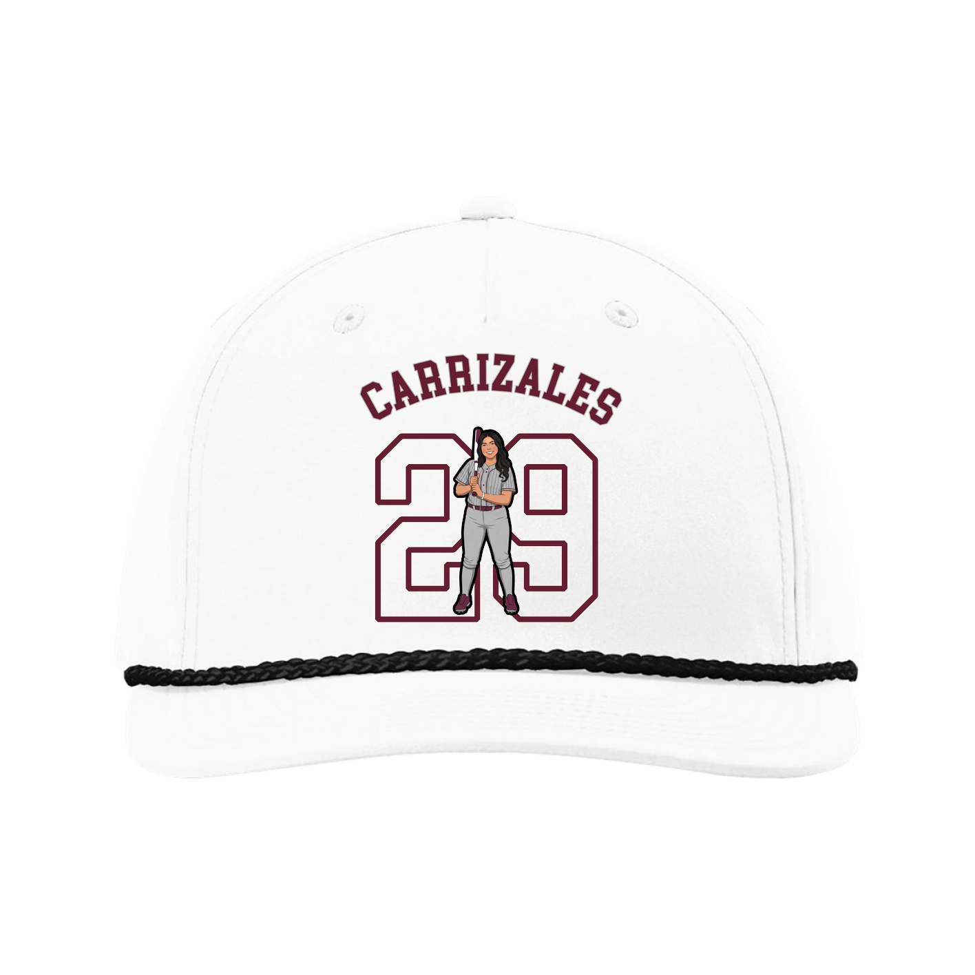 Five-Panel Classic Rope Cap — Shirsey Arch in White