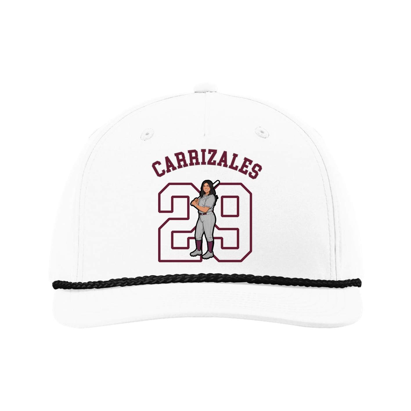 Five-Panel Classic Rope Cap — Shirsey Arch in White