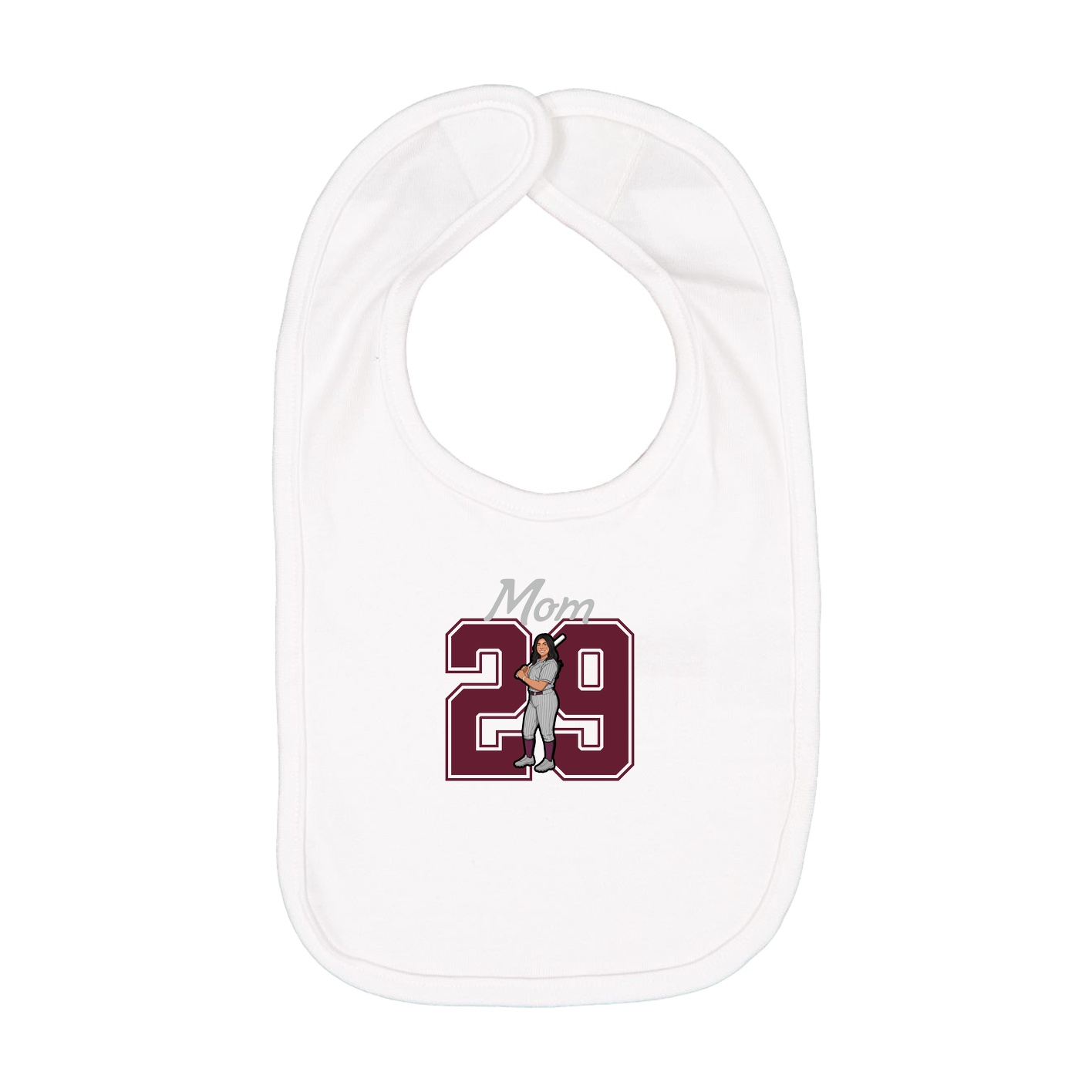 Infant Bib — Mothers Day Shirsey in White