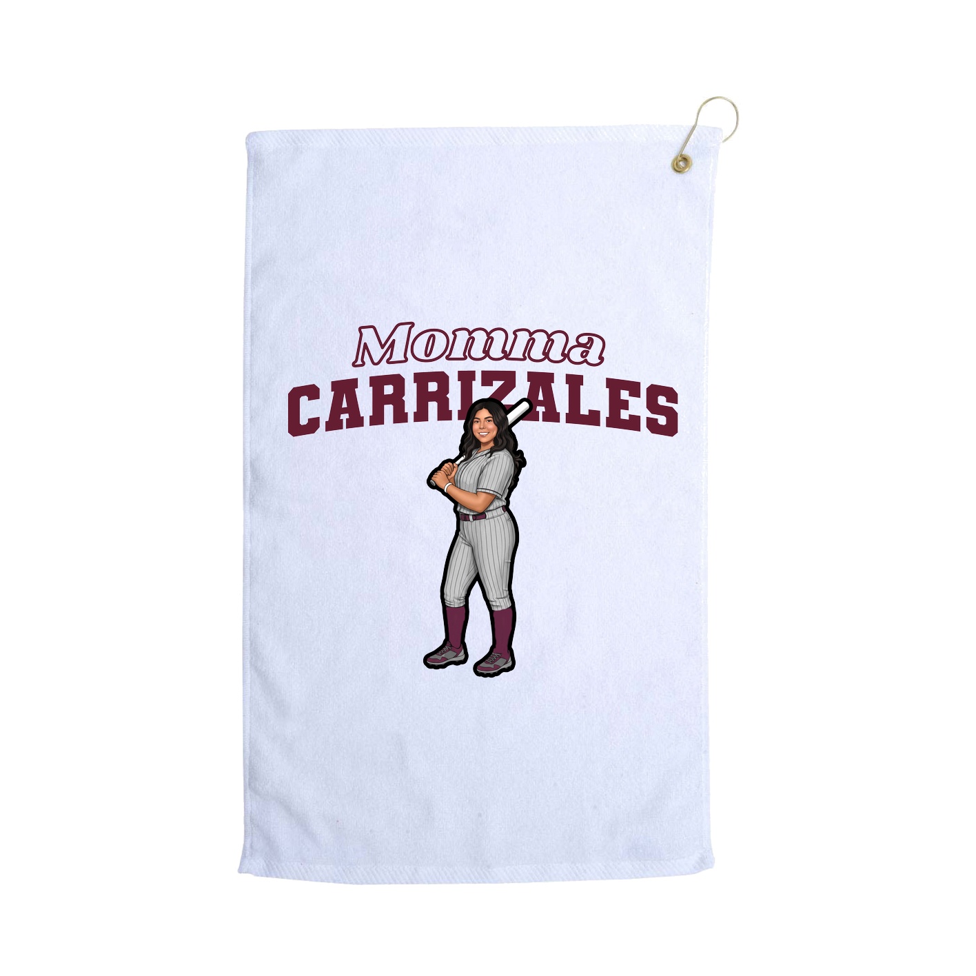 Golf Towel — Mothers Day Block in White