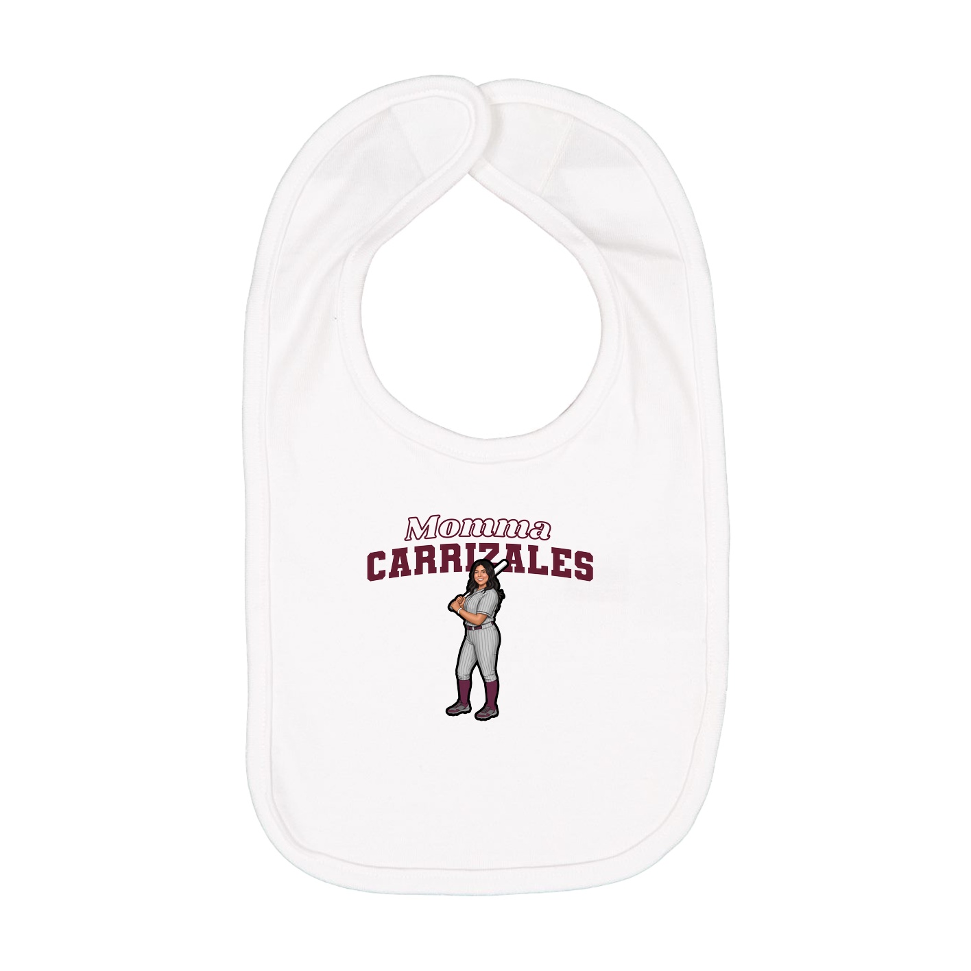 Infant Bib — Mothers Day Block in White