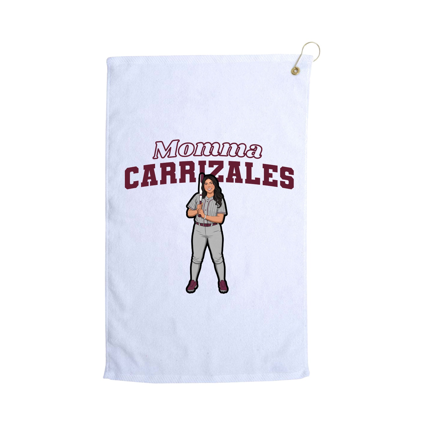 Golf Towel — Mothers Day Block in White