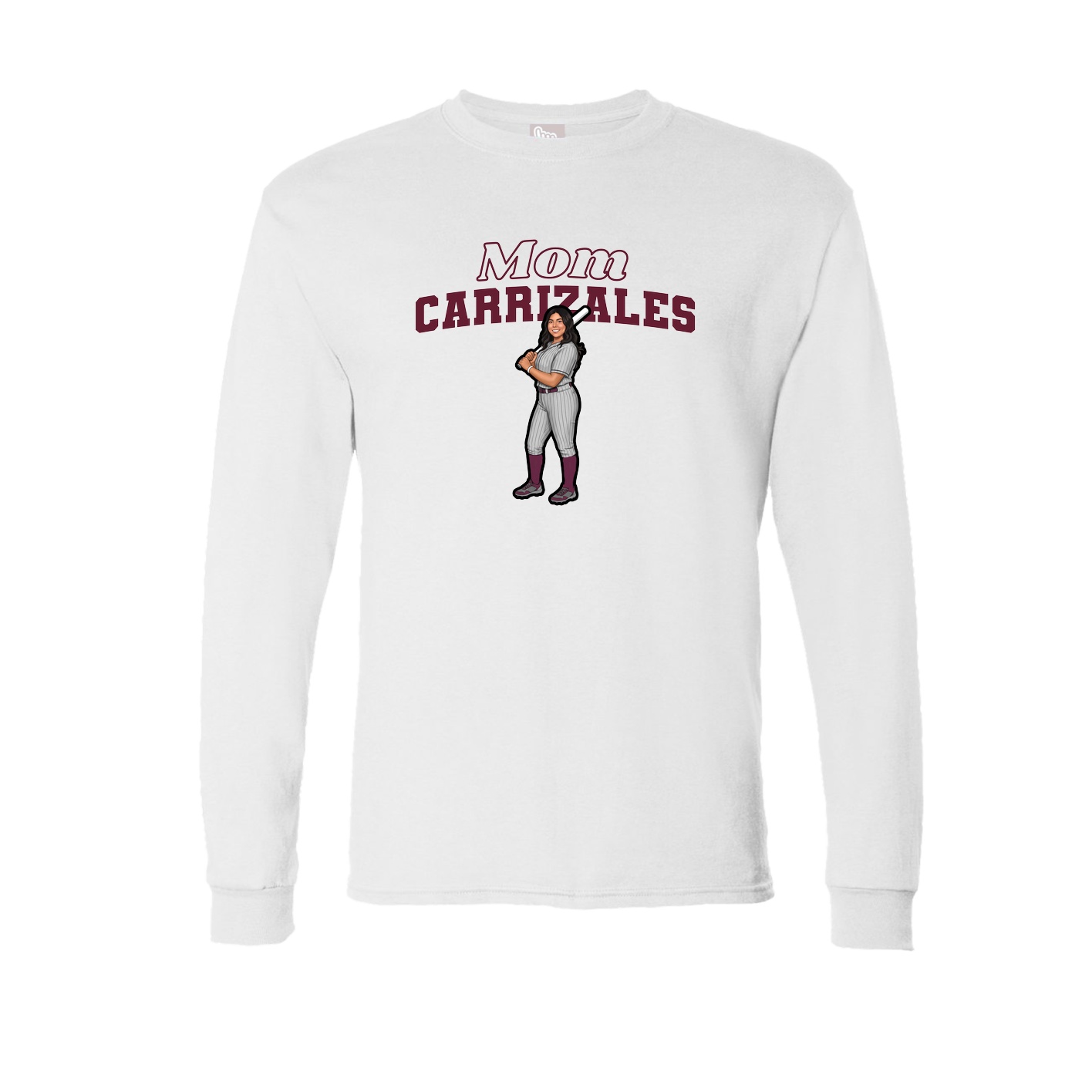 Long Sleeve Tee — Mothers Day Block in White