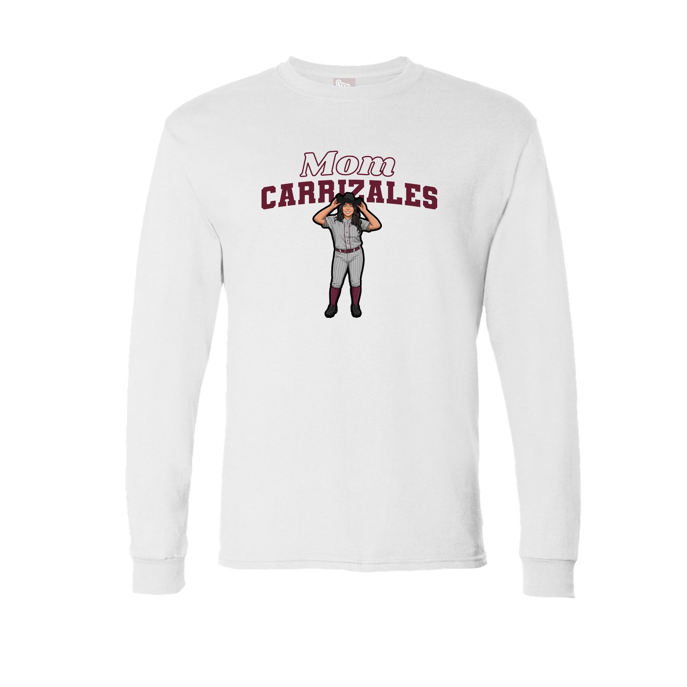 Long Sleeve Tee — Mothers Day Block in White