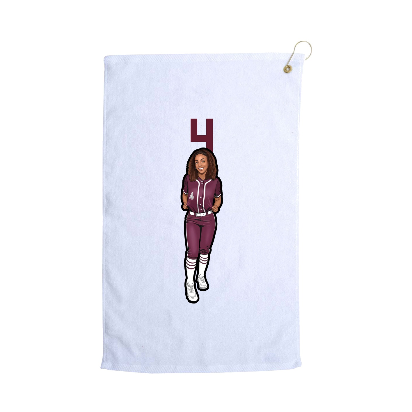 Golf Towel — Number Top in White