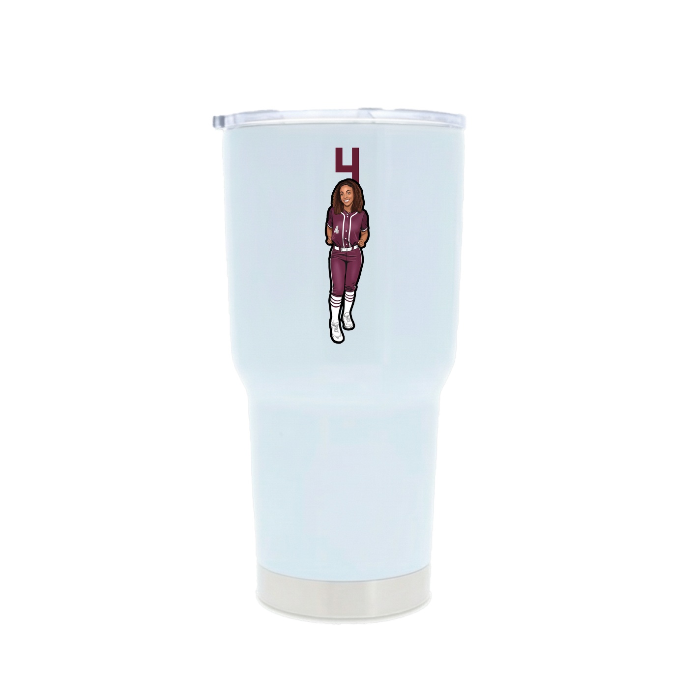 30oz Stainless Steel Tumbler — Number Top in White