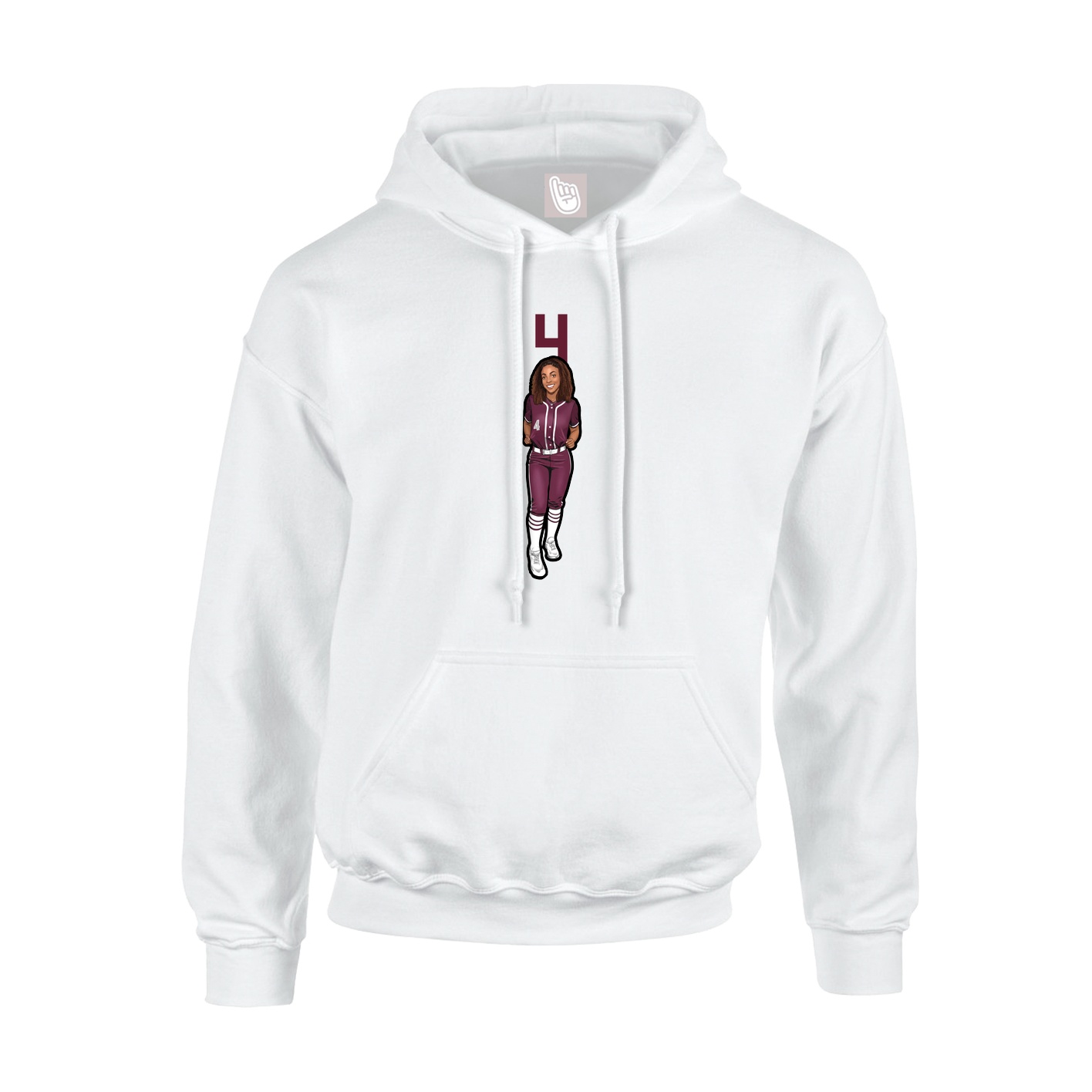 Hoodie — Number Top in White