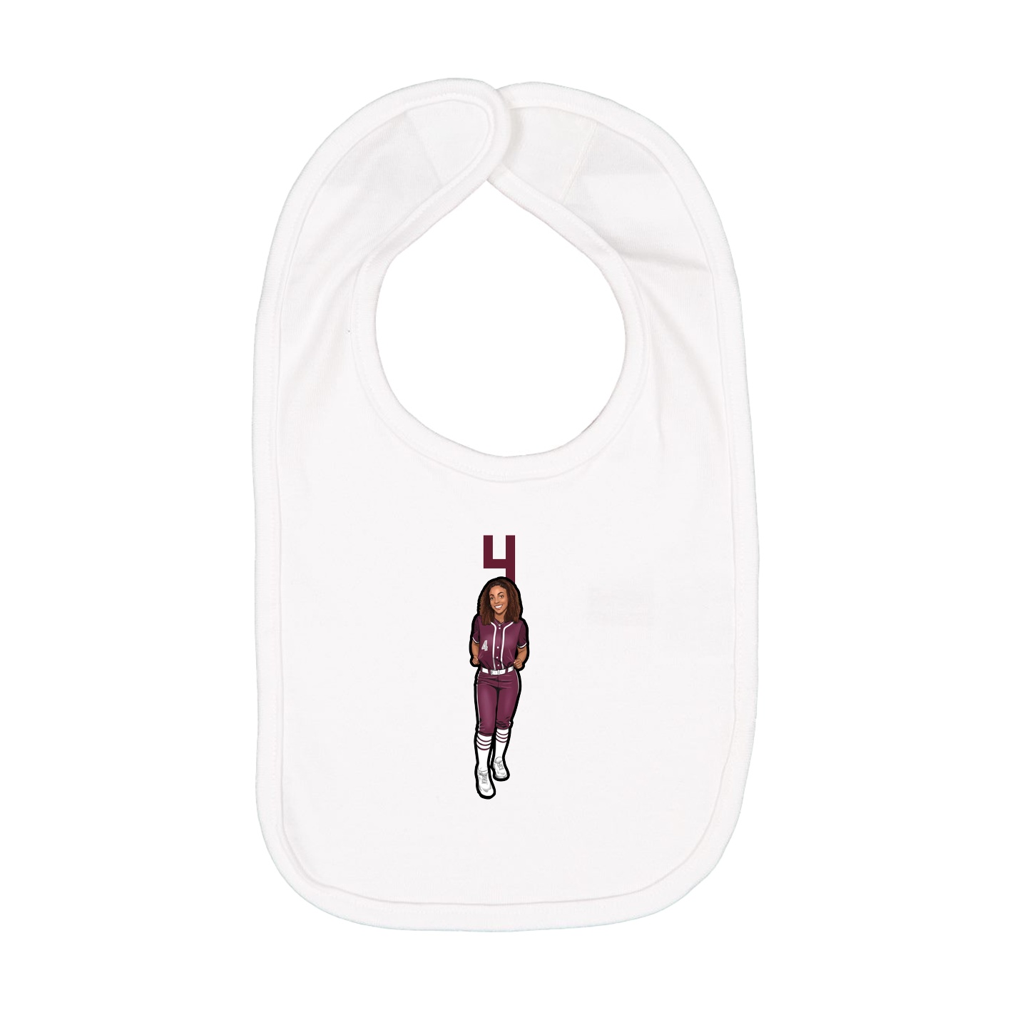 Infant Bib — Number Top in White