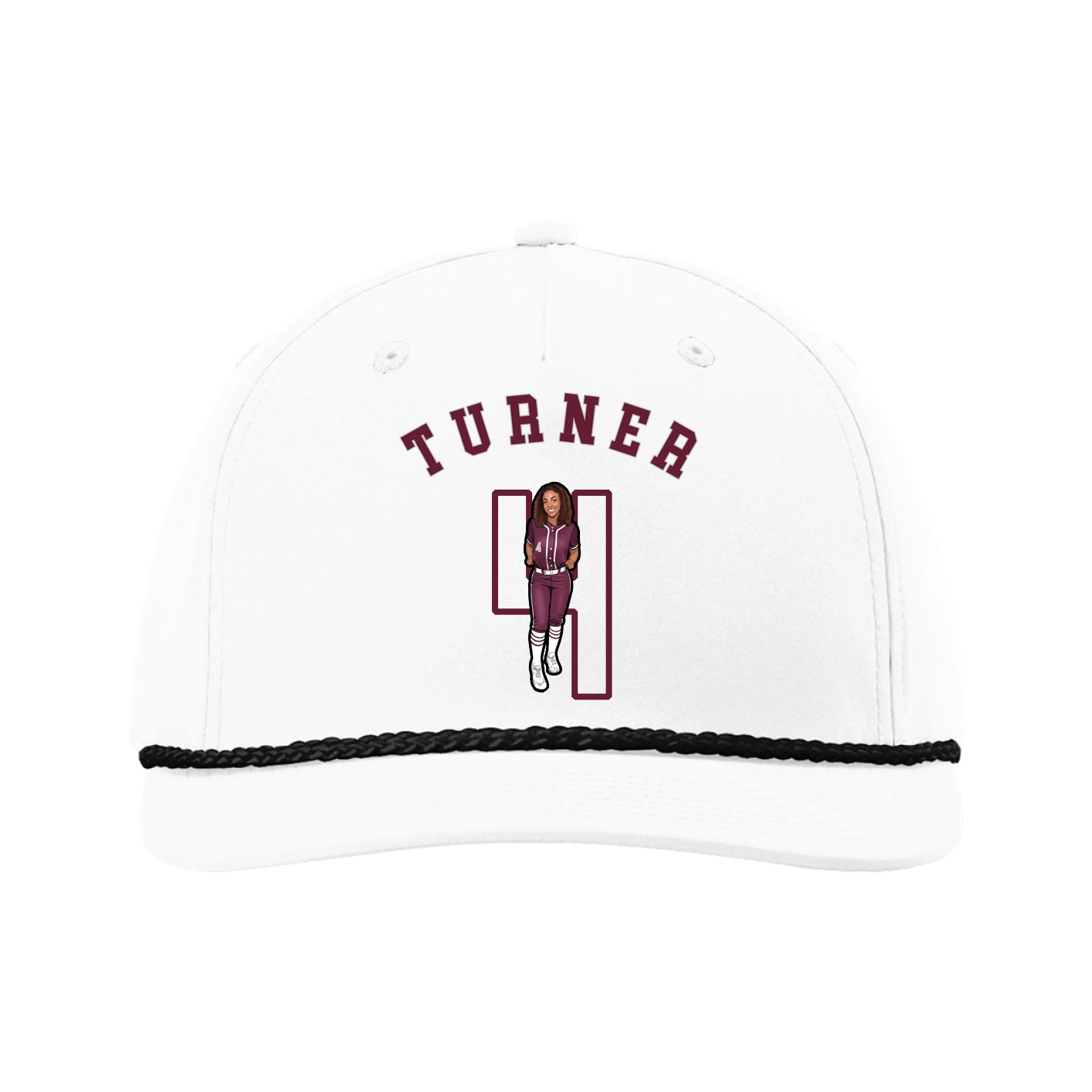 Five-Panel Classic Rope Cap — Shirsey Arch in White
