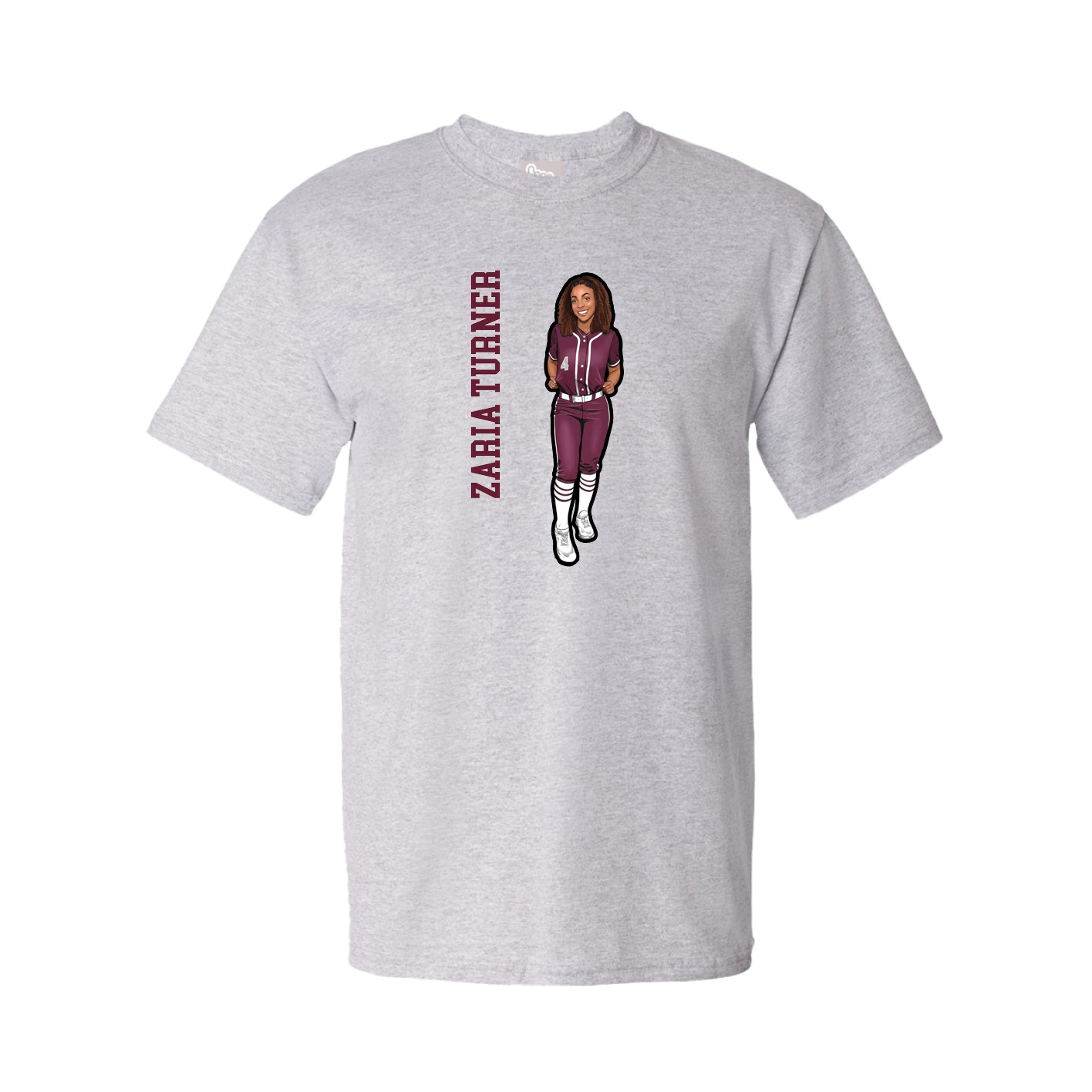 Youth Tee — Name Vertical in Grey