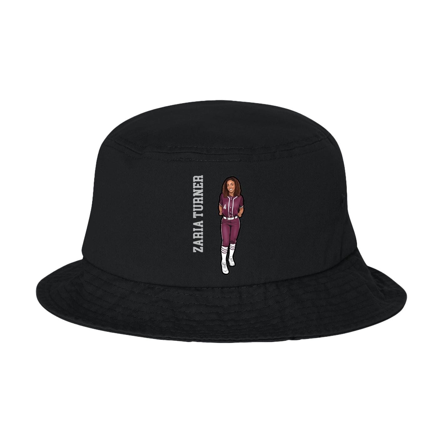 Bucket Cap — Name Vertical in Black