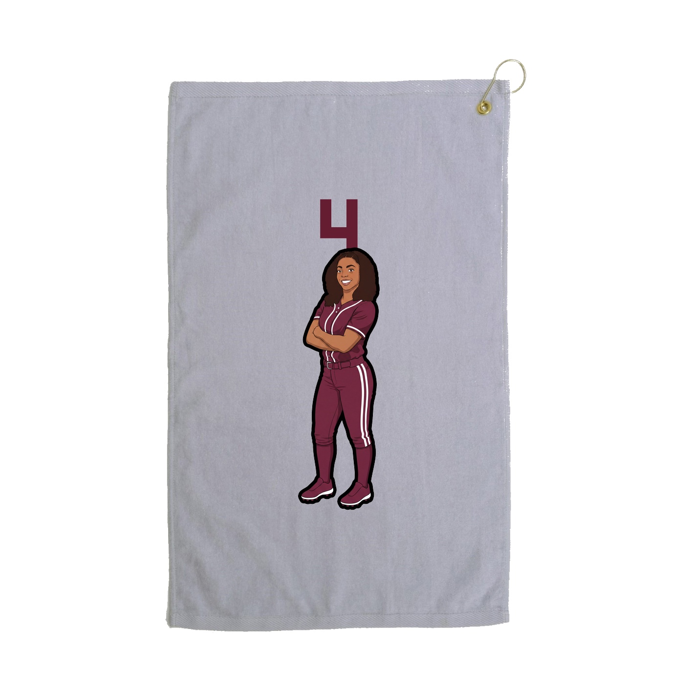 Golf Towel — Number Top in Grey