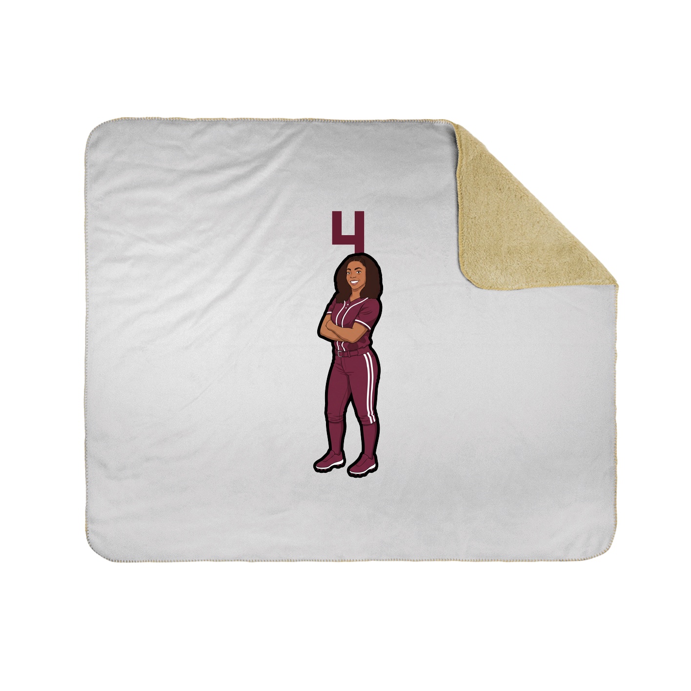 Throw Blanket — Number Top in White