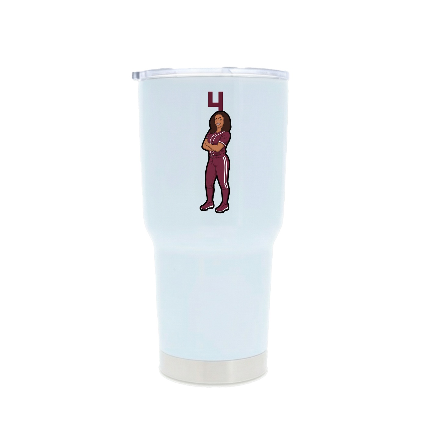30oz Stainless Steel Tumbler — Number Top in White