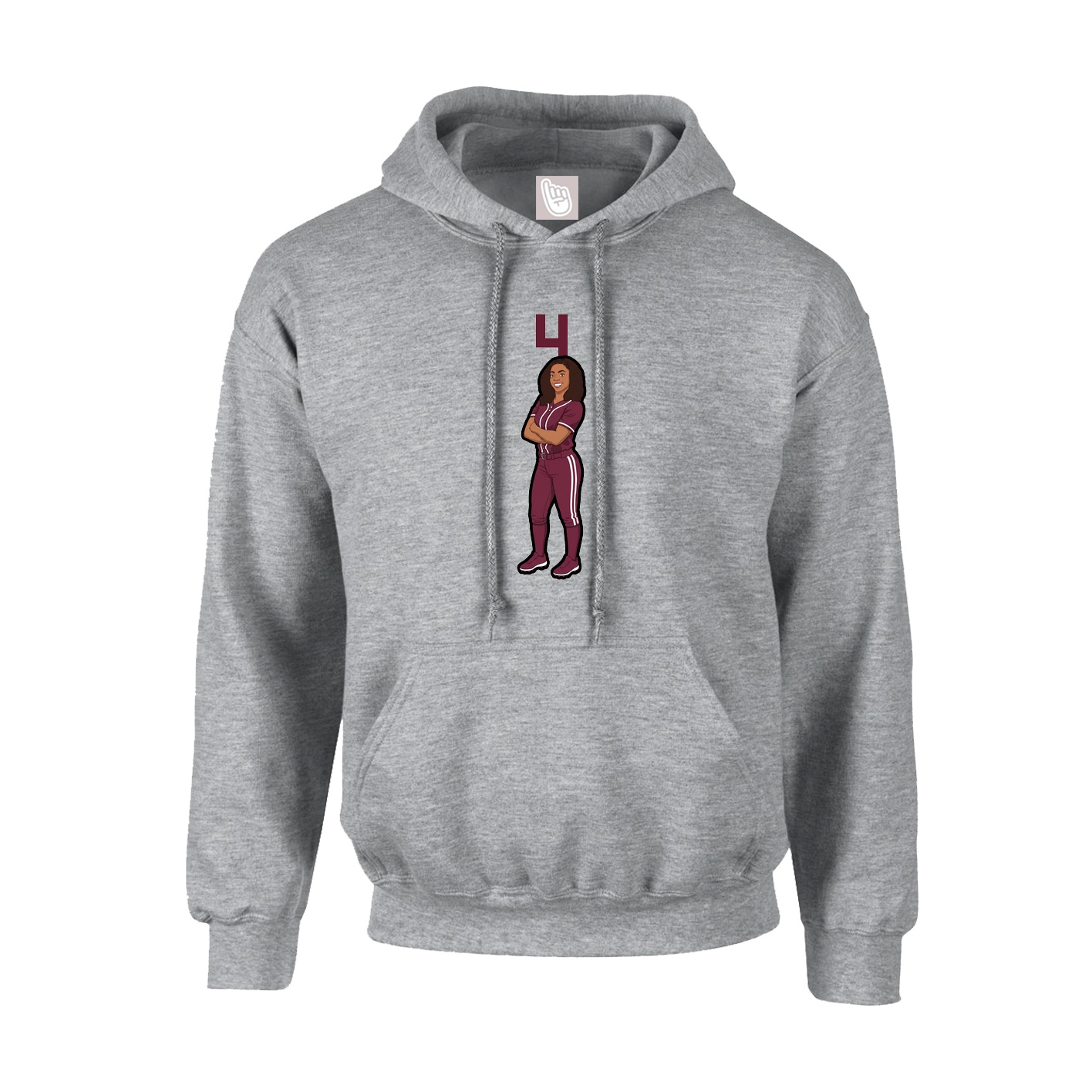 Youth Hoodie — Number Top in Grey