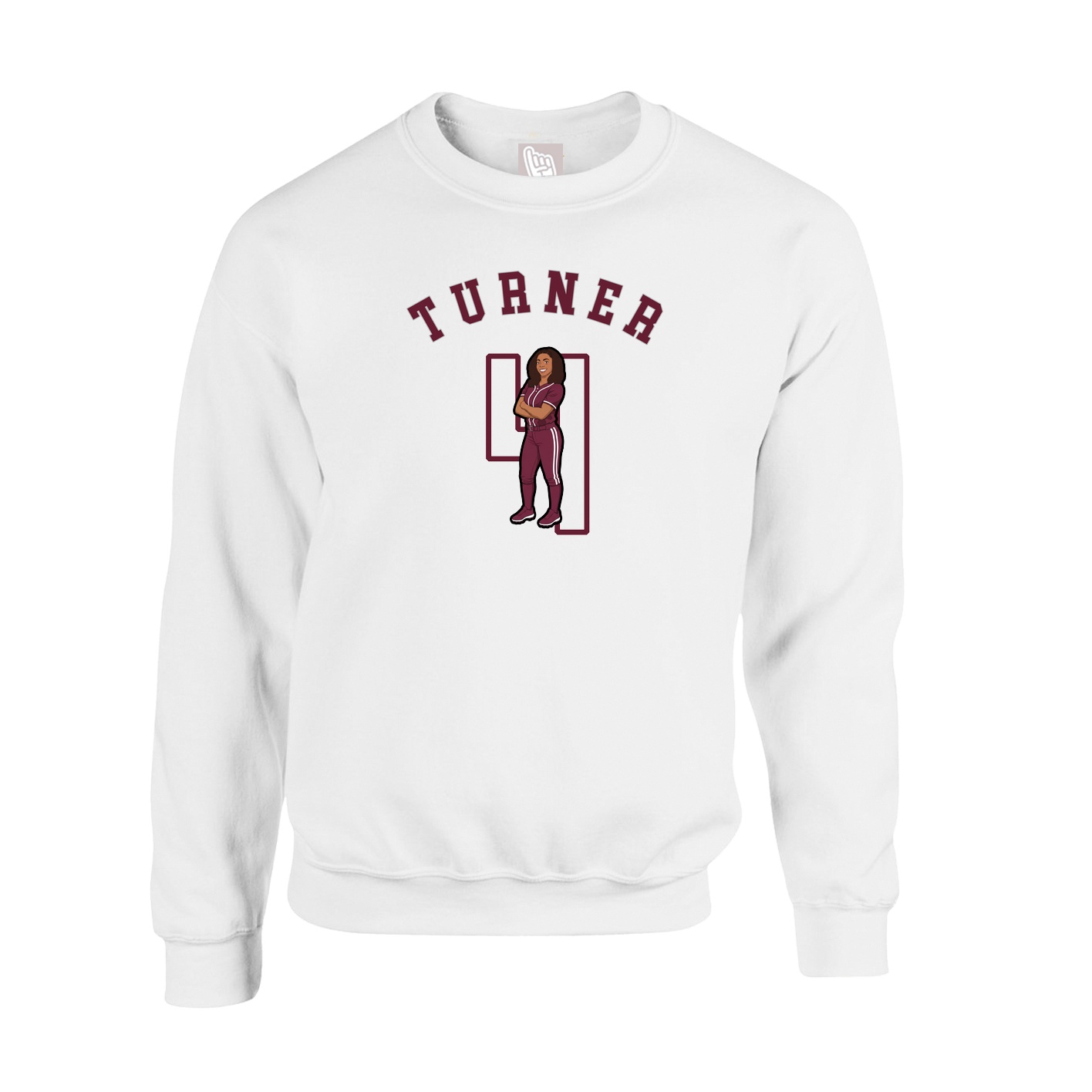 Fleece Crew — Shirsey Arch in White