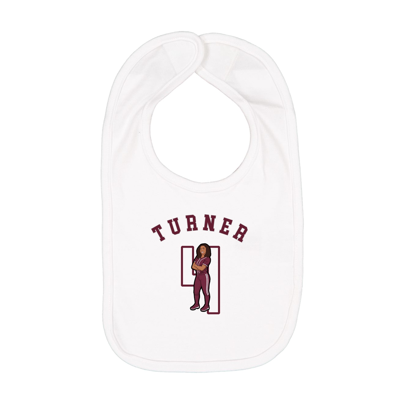 Infant Bib — Shirsey Arch in White