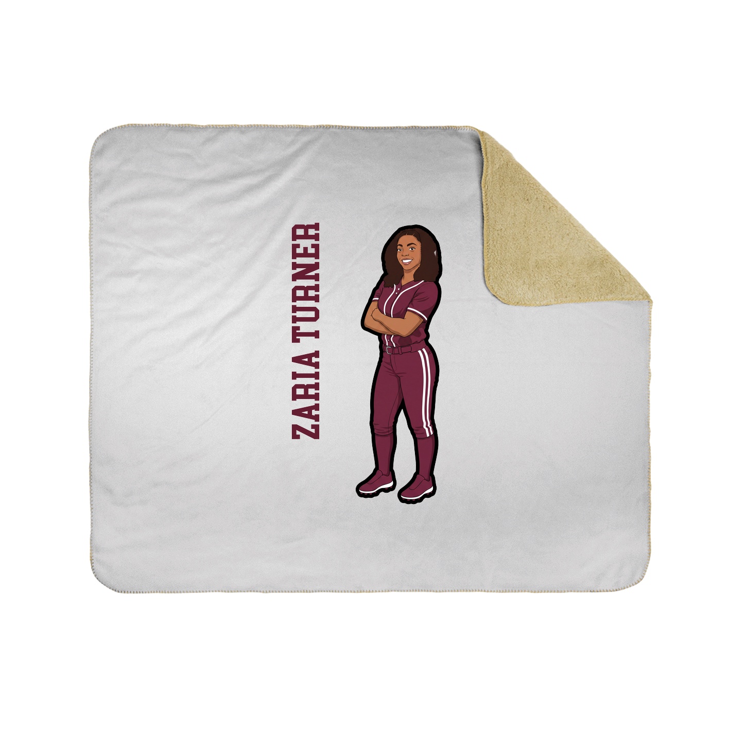 Throw Blanket — Name Vertical in White