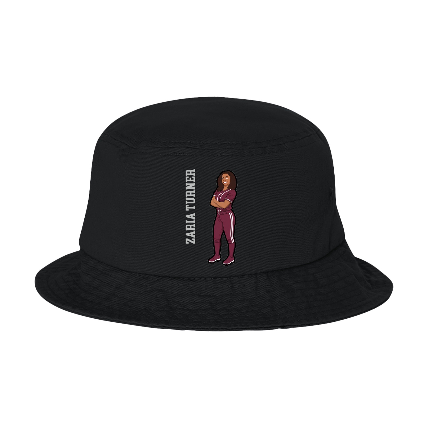 Bucket Cap — Name Vertical in Black