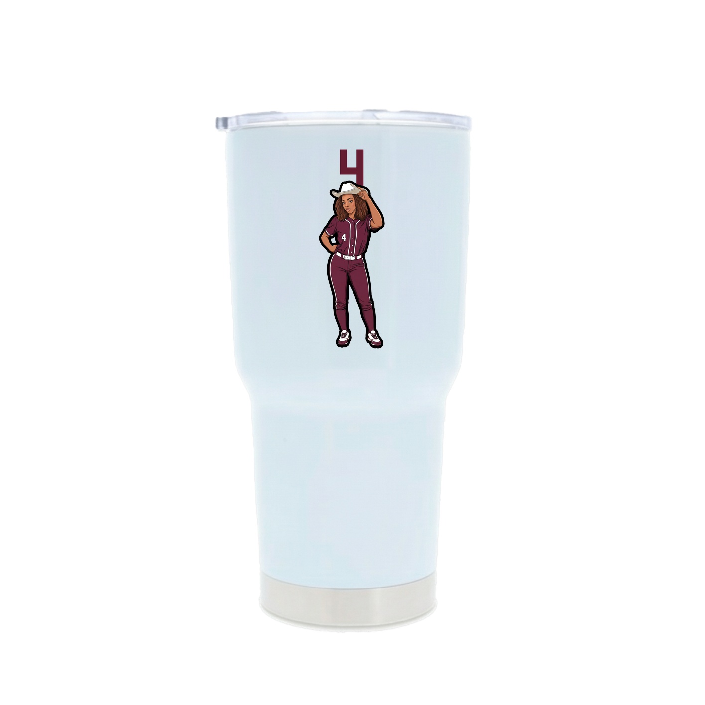 30oz Stainless Steel Tumbler — Number Top in White
