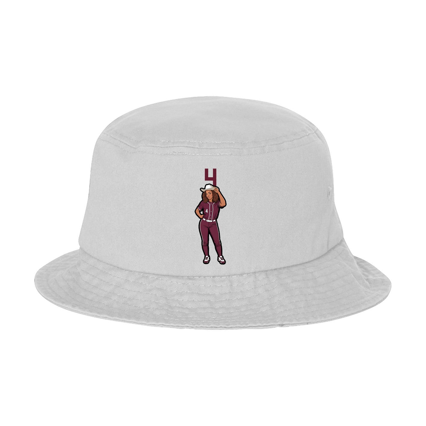 Bucket Cap — Number Top in White