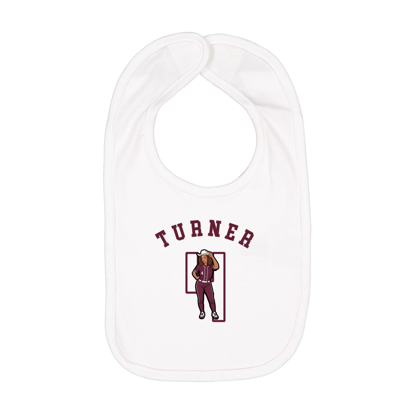 Infant Bib — Shirsey Arch in White