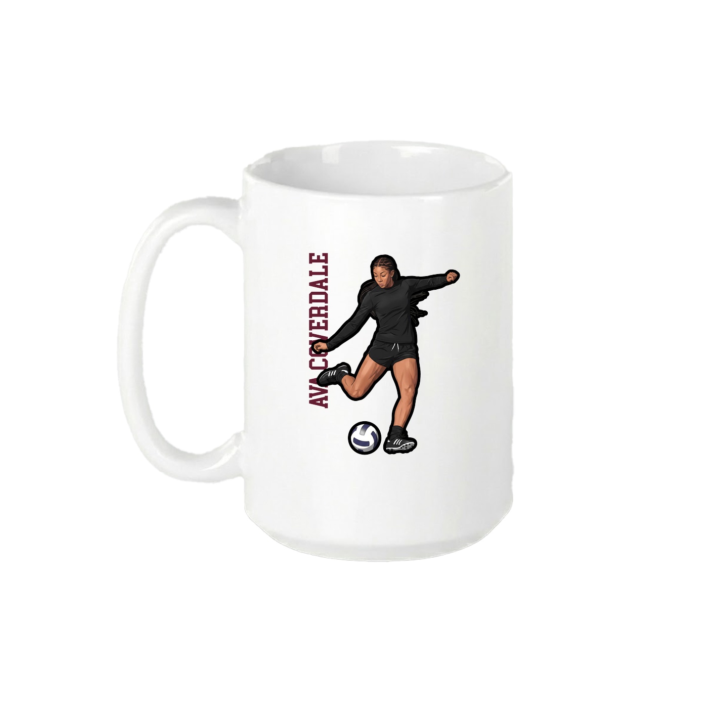 15oz Coffee Mug — Name Vertical in White