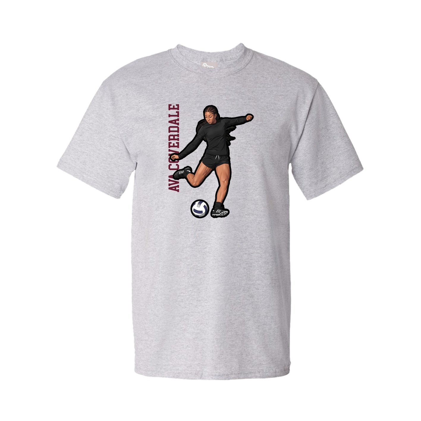Tee — Name Vertical in Grey