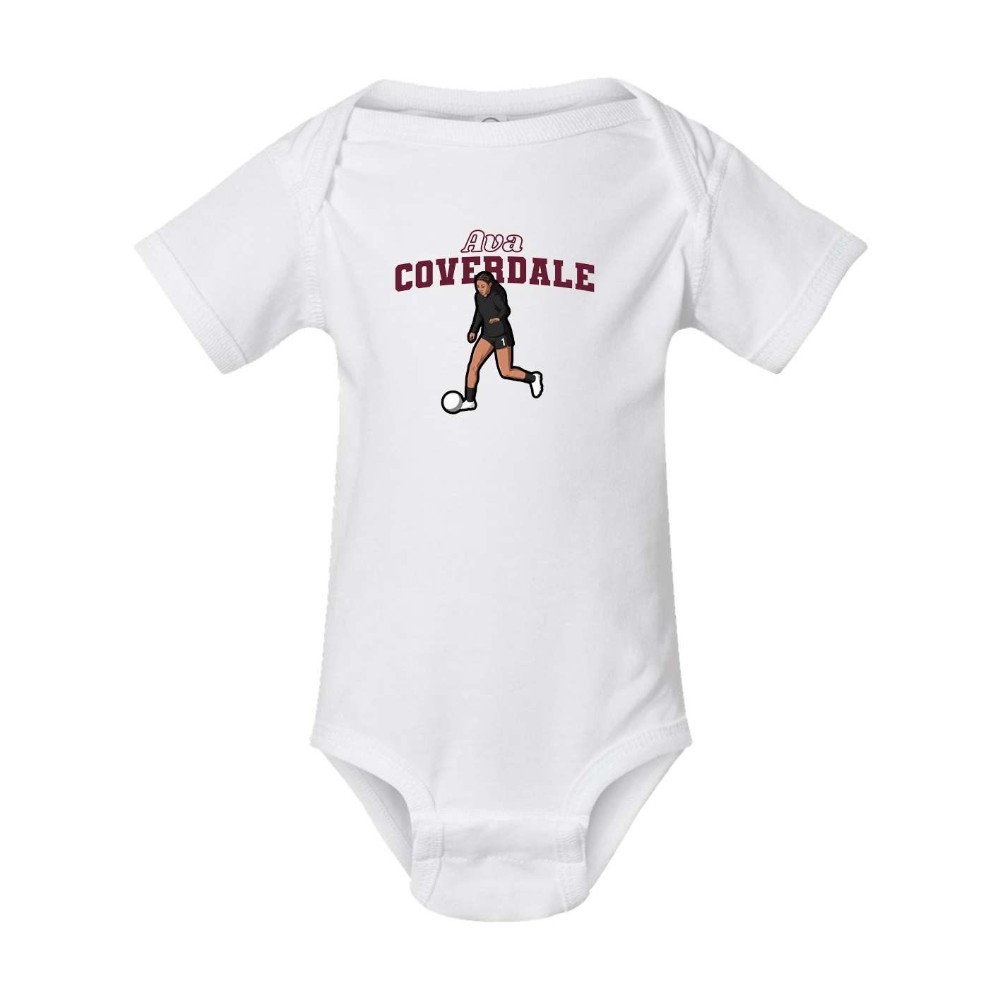 Baby Onesie — Name Arch in White
