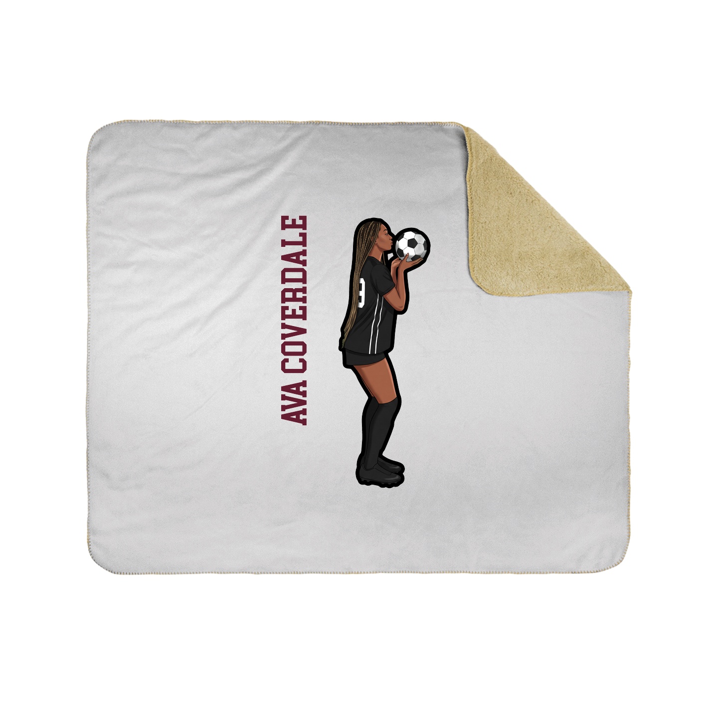 Throw Blanket — Name Vertical in White