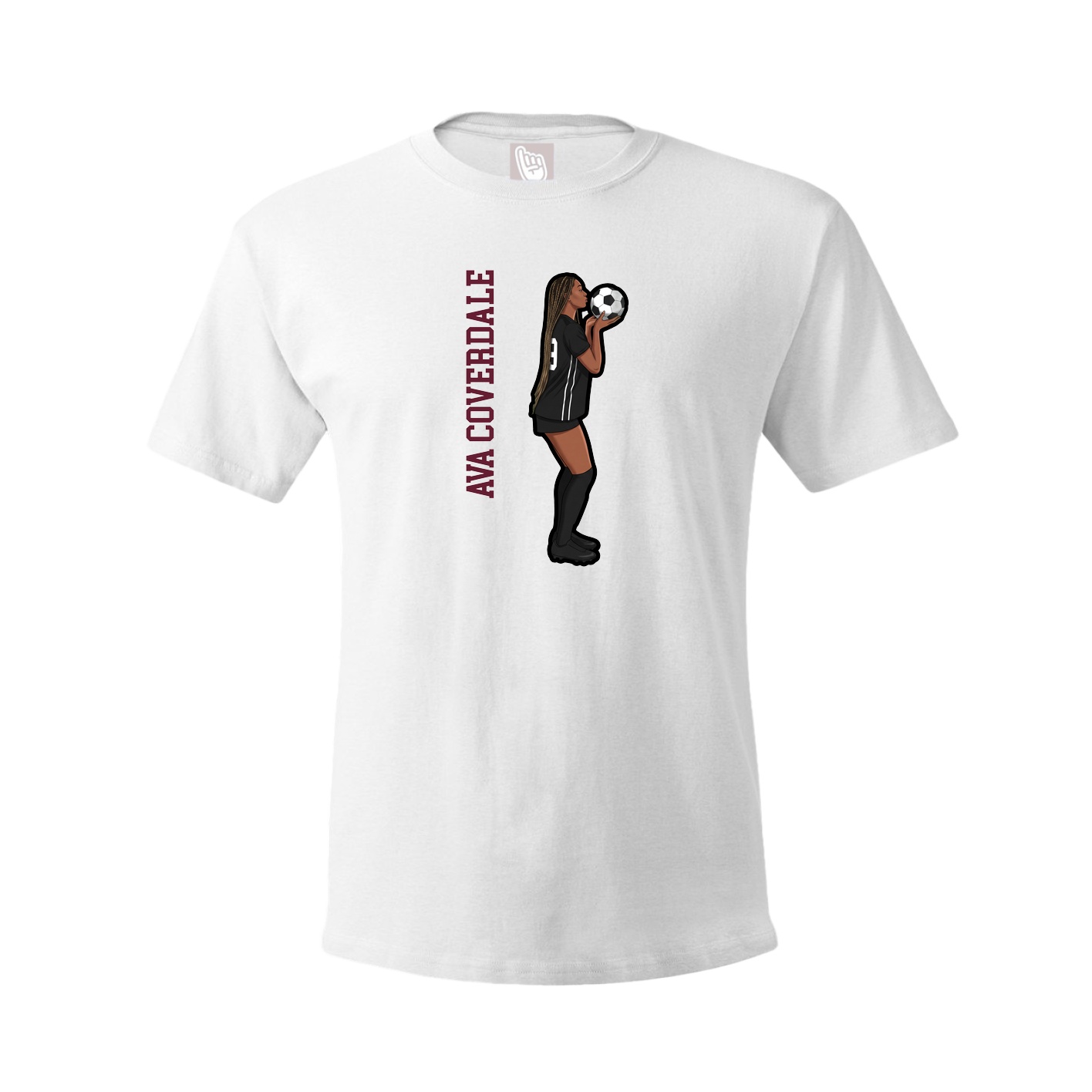 Youth Tee — Name Vertical in White