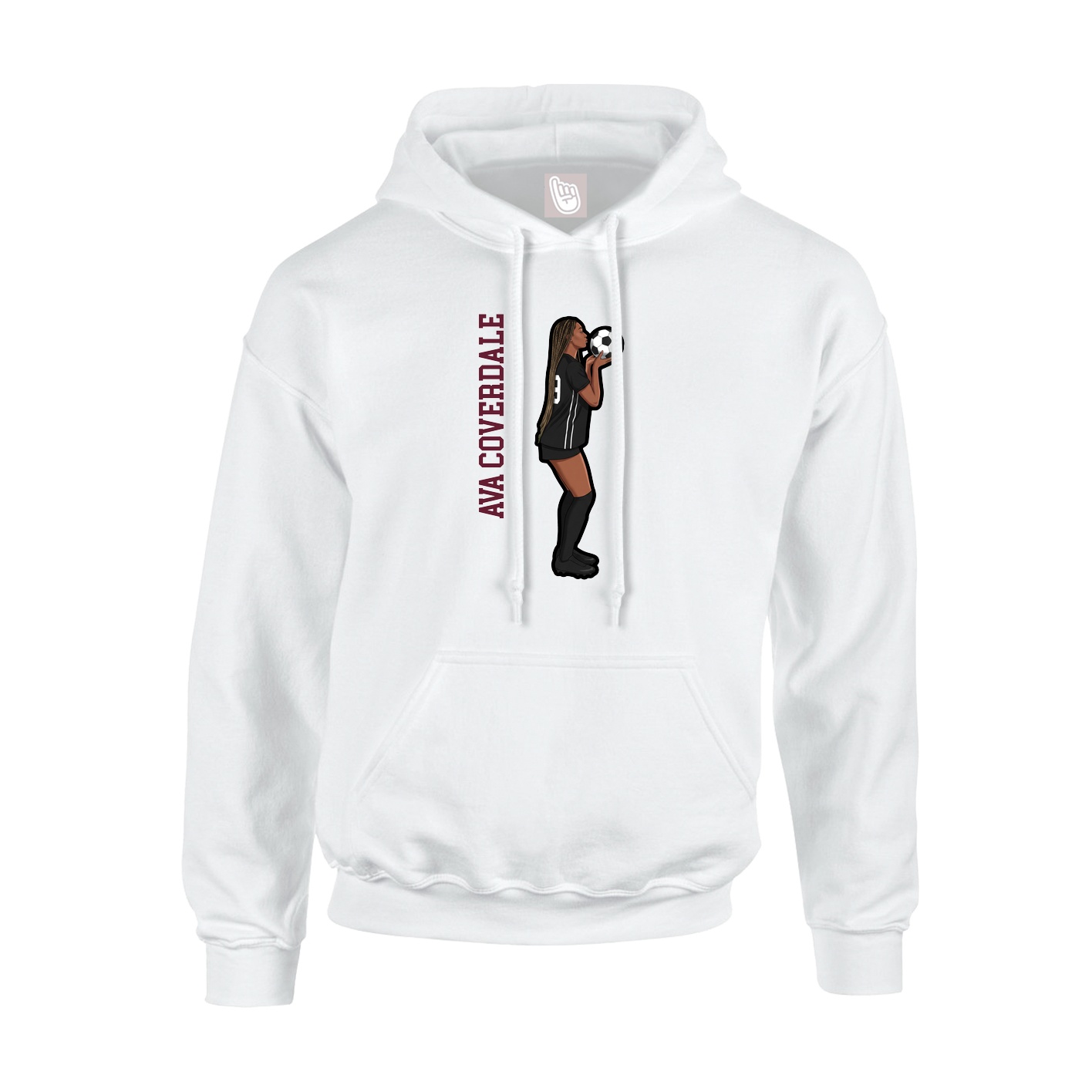 Hoodie — Name Vertical in White
