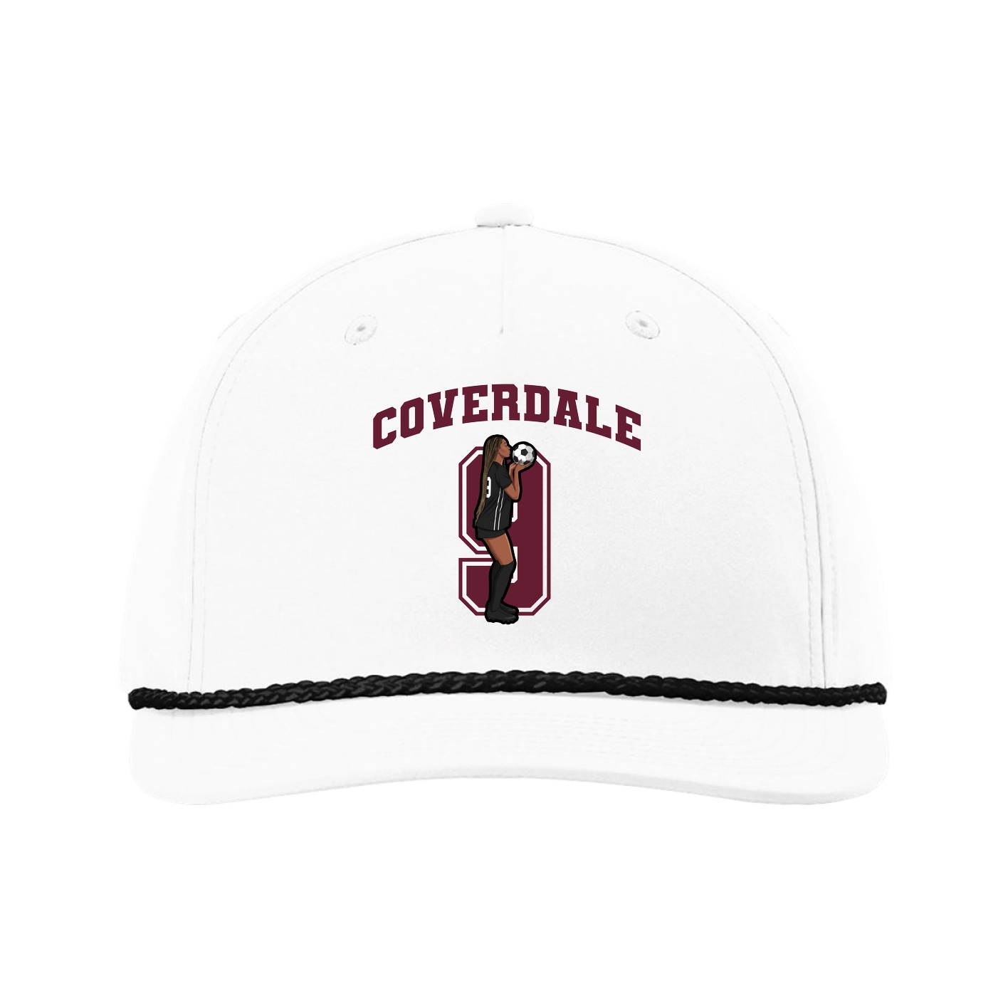 Five-Panel Classic Rope Cap — Number in White