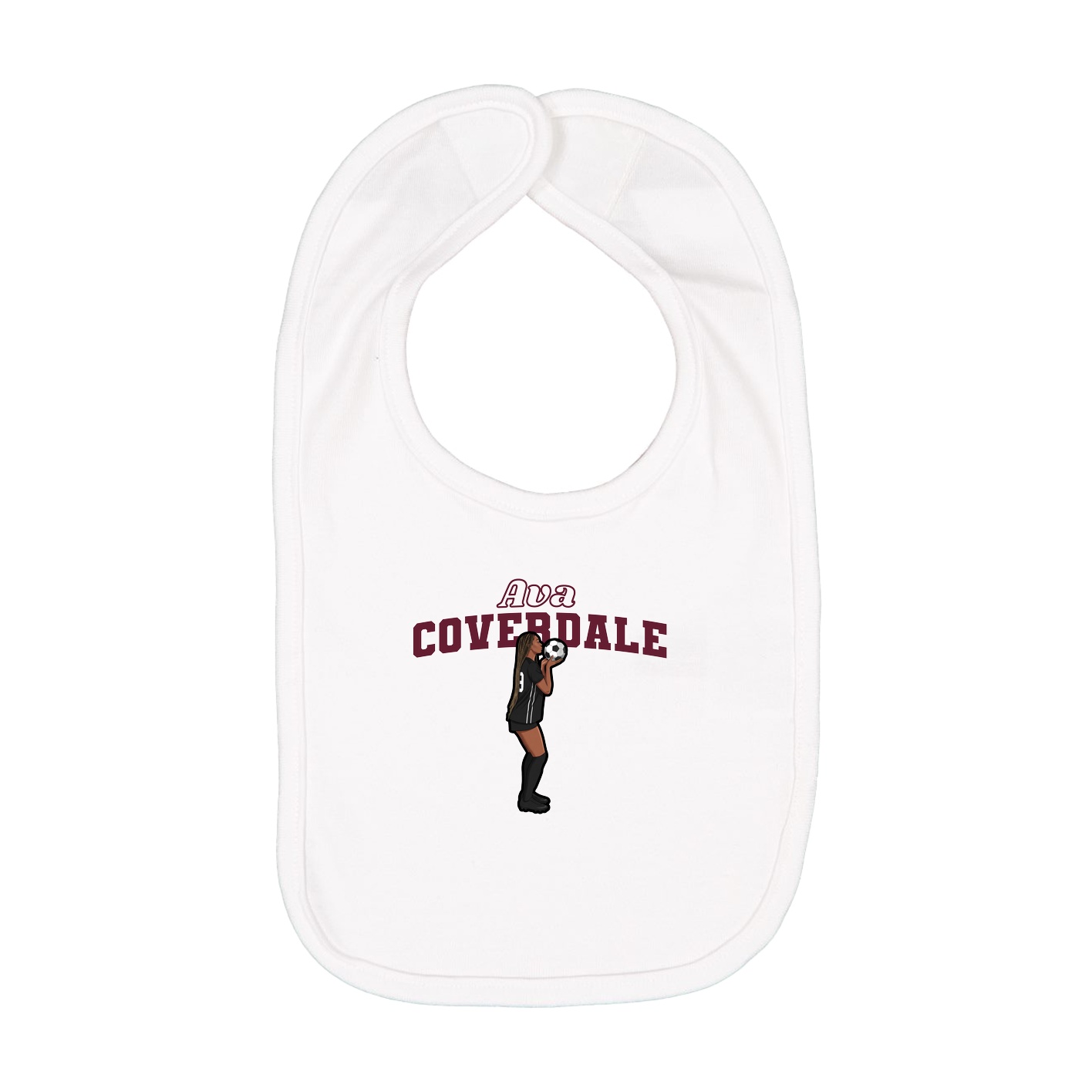 Infant Bib — Name Arch in White