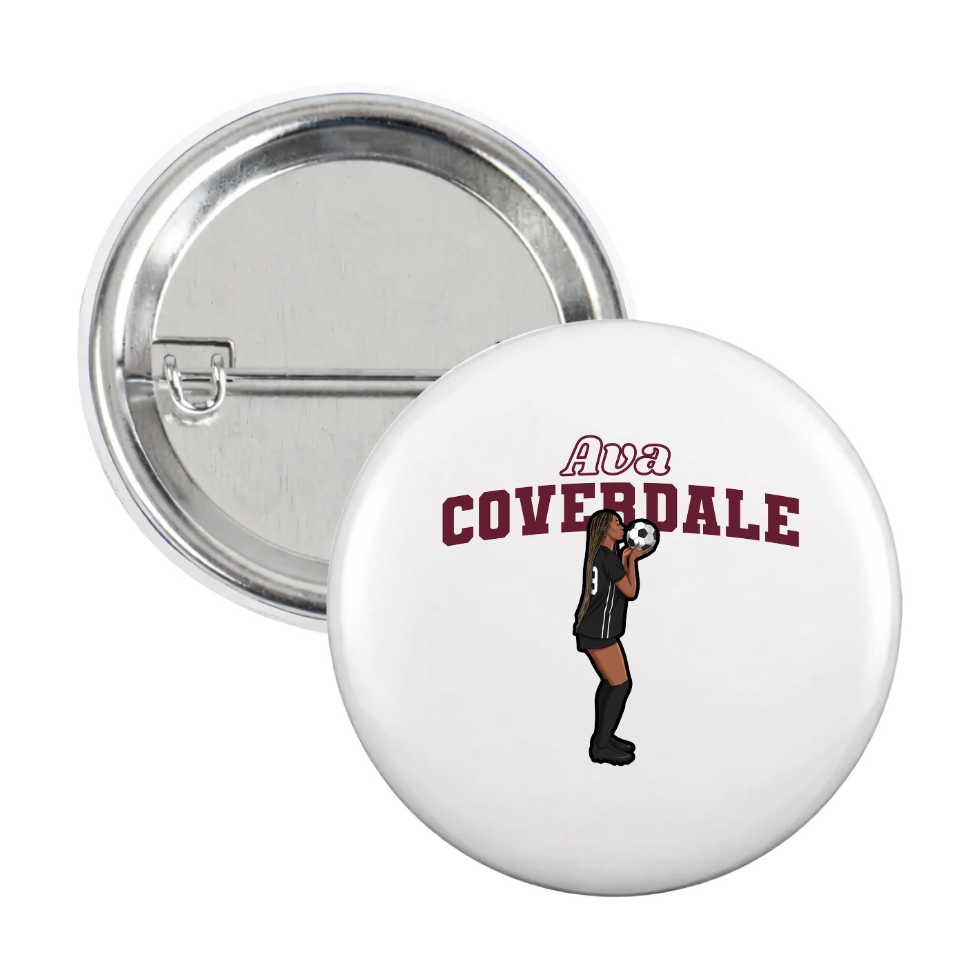 Game Day Button — Name Arch in White